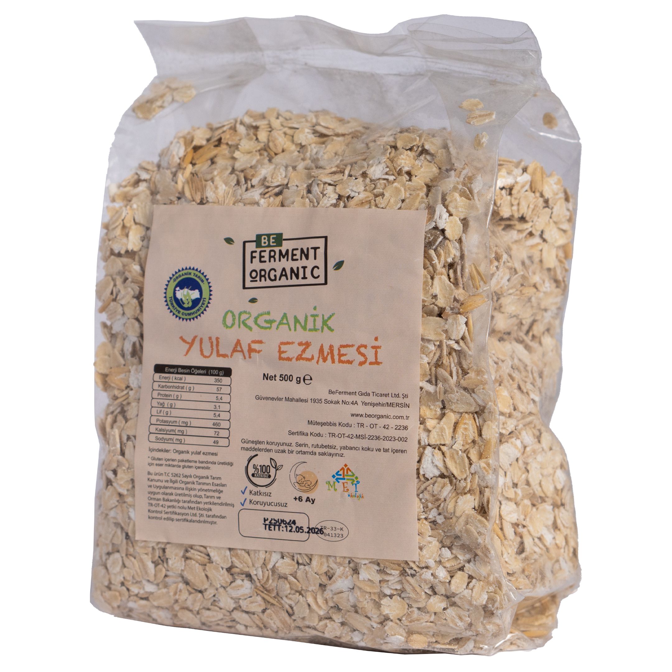 Organik Yulaf Ezmesi 500 Gr