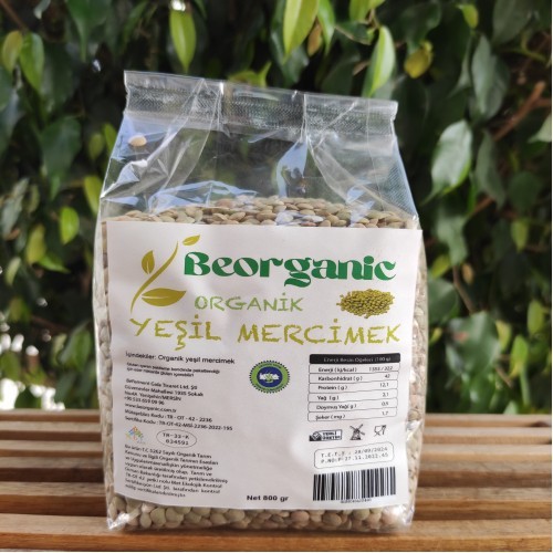 Organik Yeşil Mercimek 800 Gr