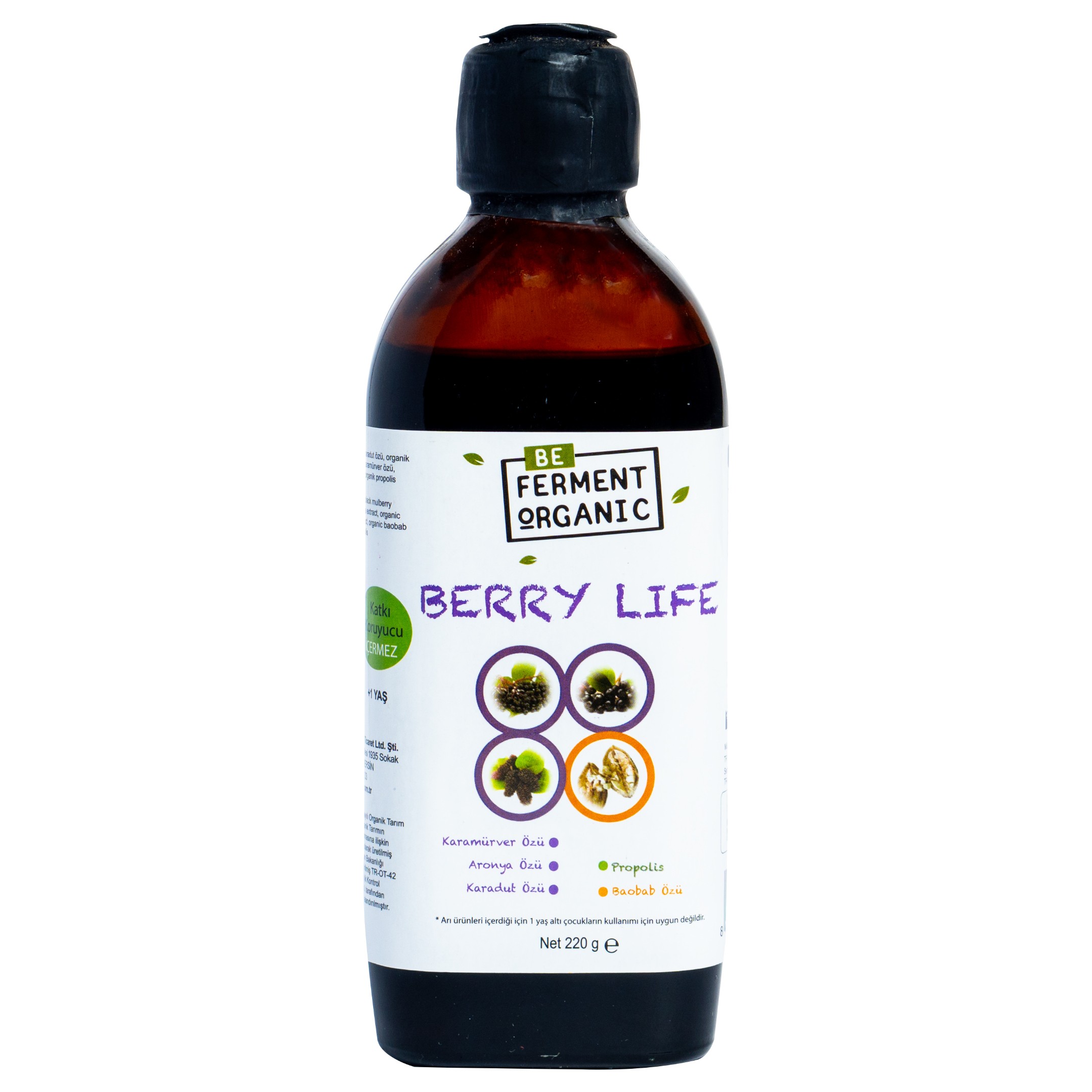 Organik Berry Life Aronya ve Karamürver Karışım 220 Gr