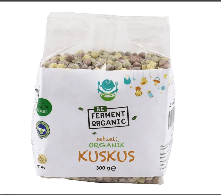 Beferment Organik Karışık Sebzeli Tam Buğday Bebek Kuskus 300 gr 7 Ay