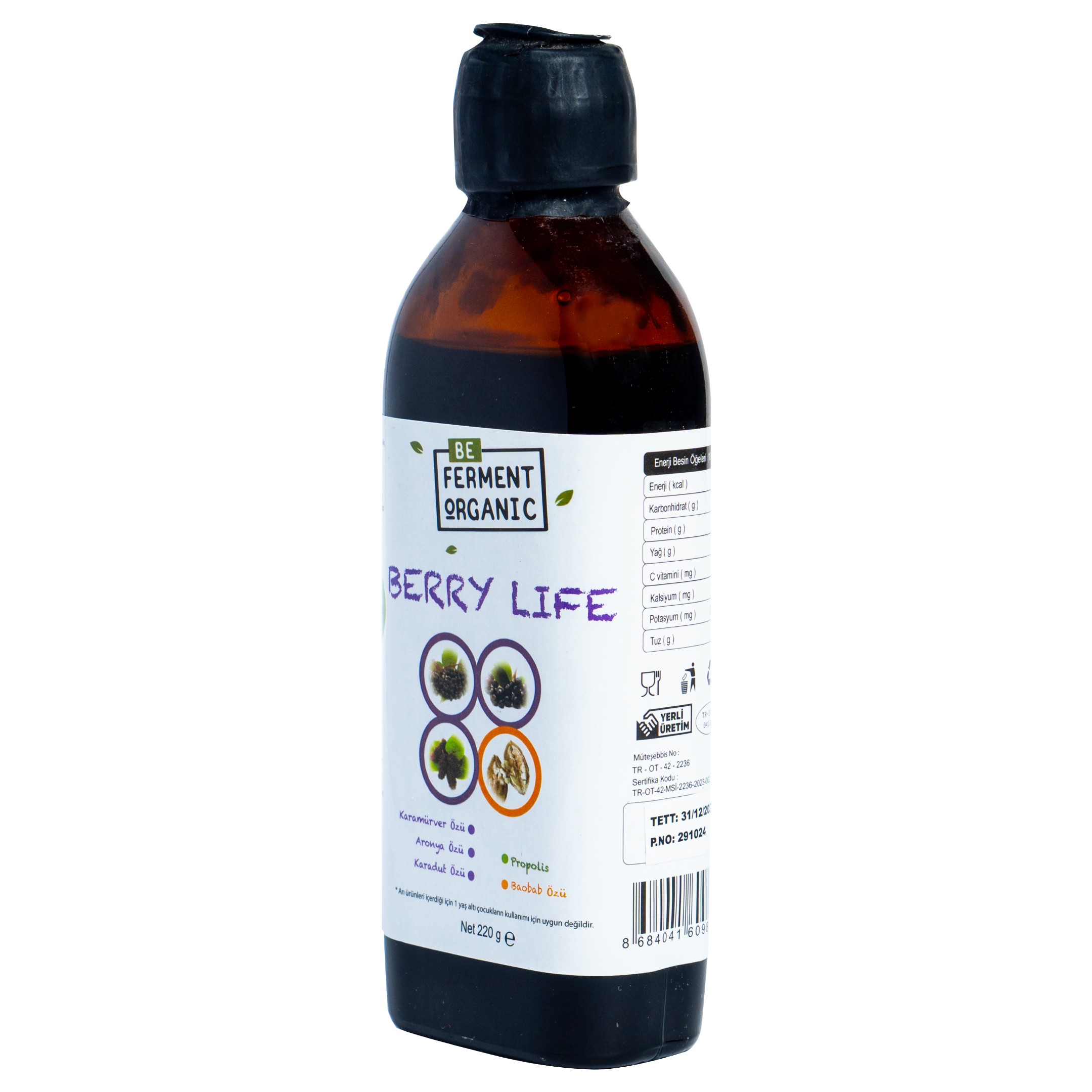 Organik Berry Life Aronya ve Karamürver Karışım 220 Gr