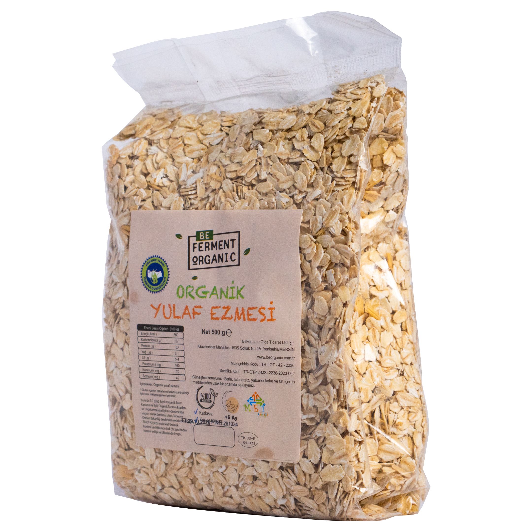 Organik Yulaf Ezmesi 500 Gr