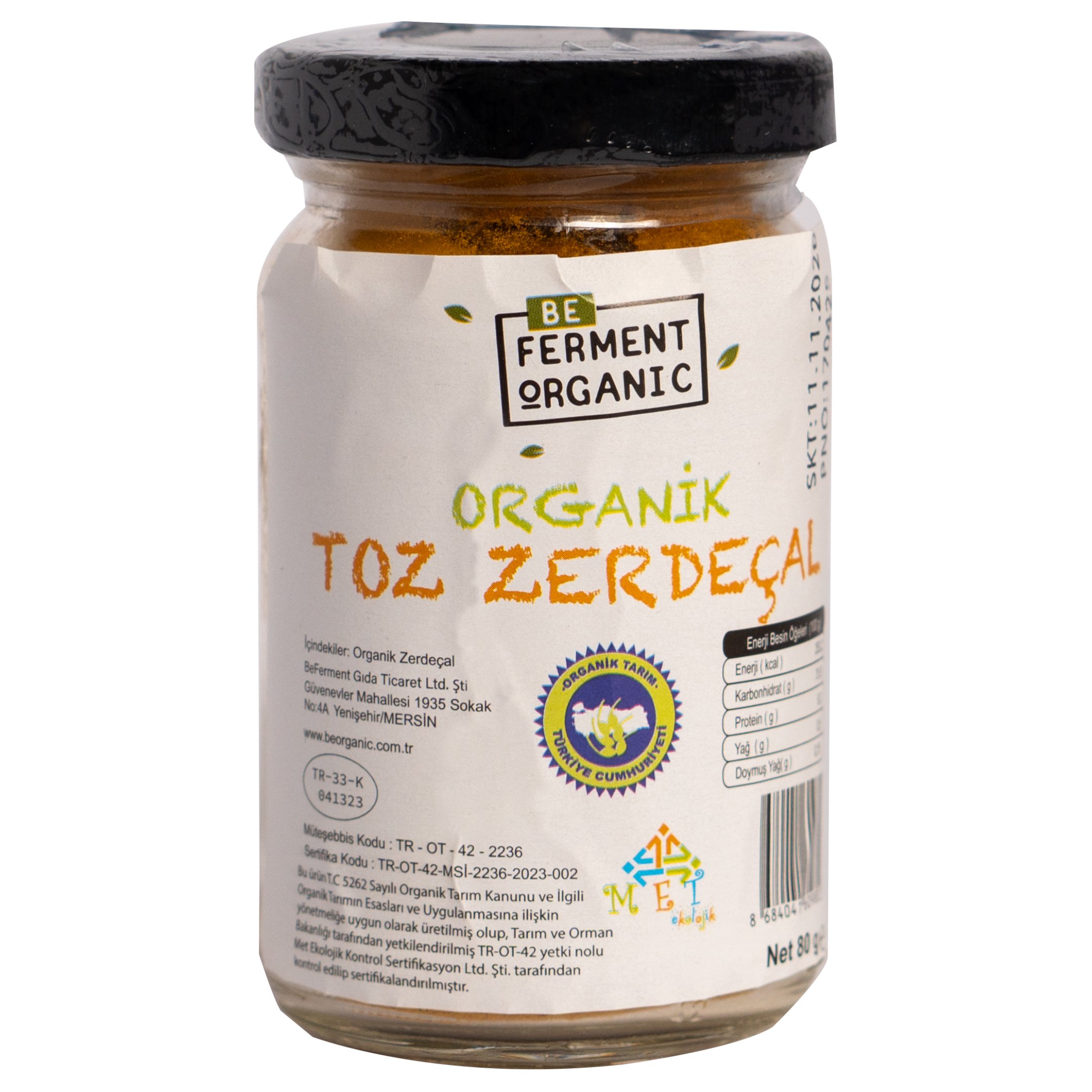 Organik Toz Zerdeçal 80 Gr