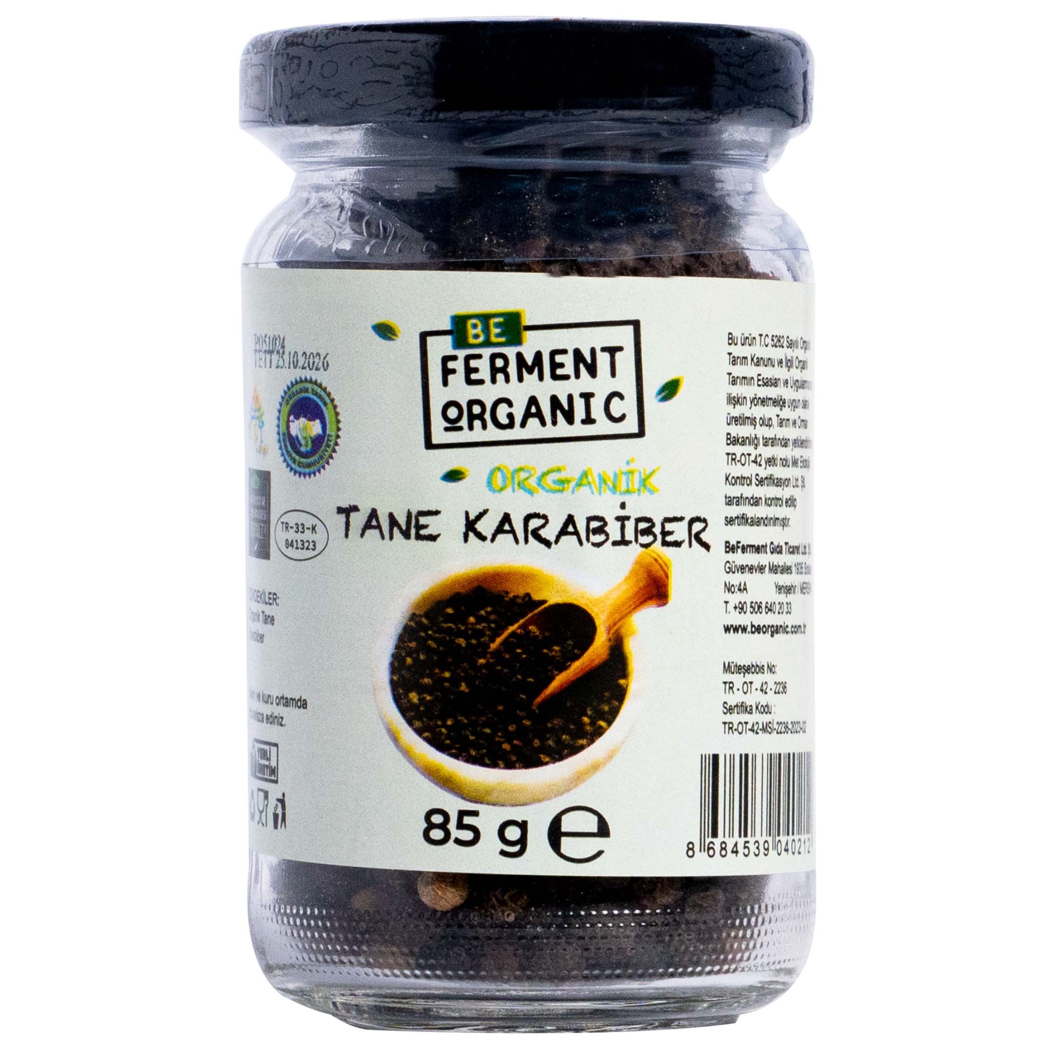 Organik Tane Karabiber 85 Gr