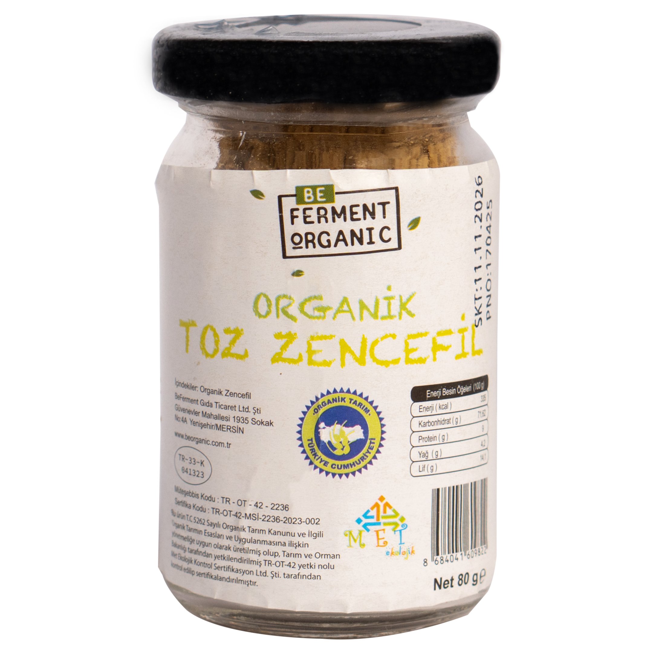 Organik Toz Zencefil 80 Gr