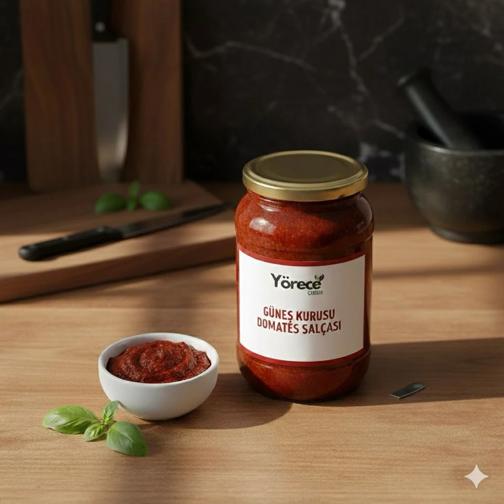 Yörece Çiftlik Güneş Kurusu Doğal Domates Salçası – Katkısız, Ev Yapımı Lezzet