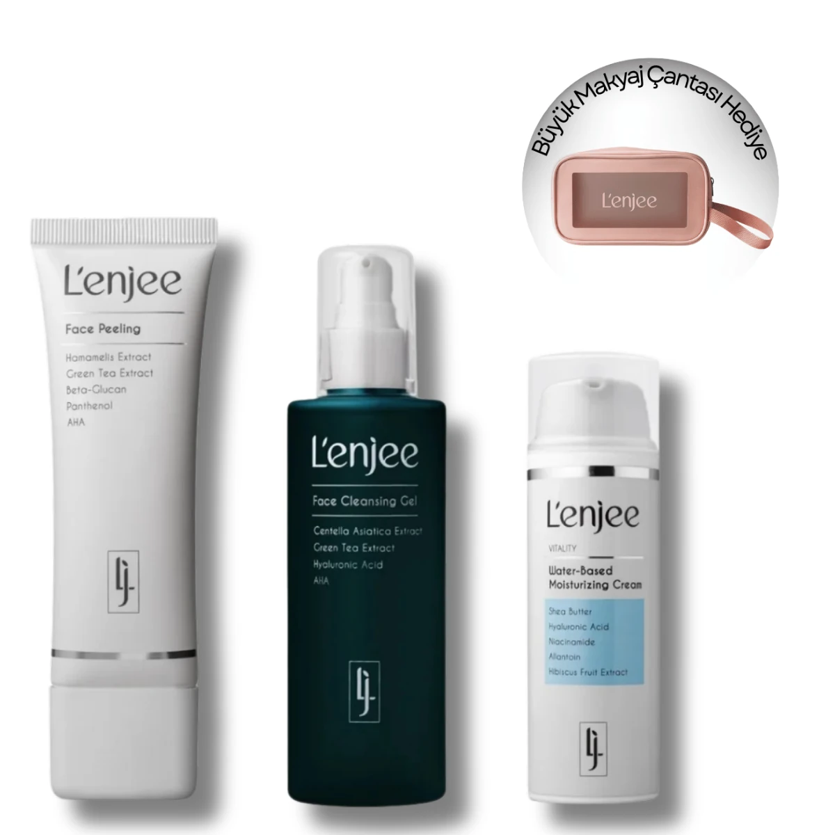 Arındırıcı ve Nemlendirici Yüz Bakım Seti - Büyük Makyaj Çantası Hediyeli