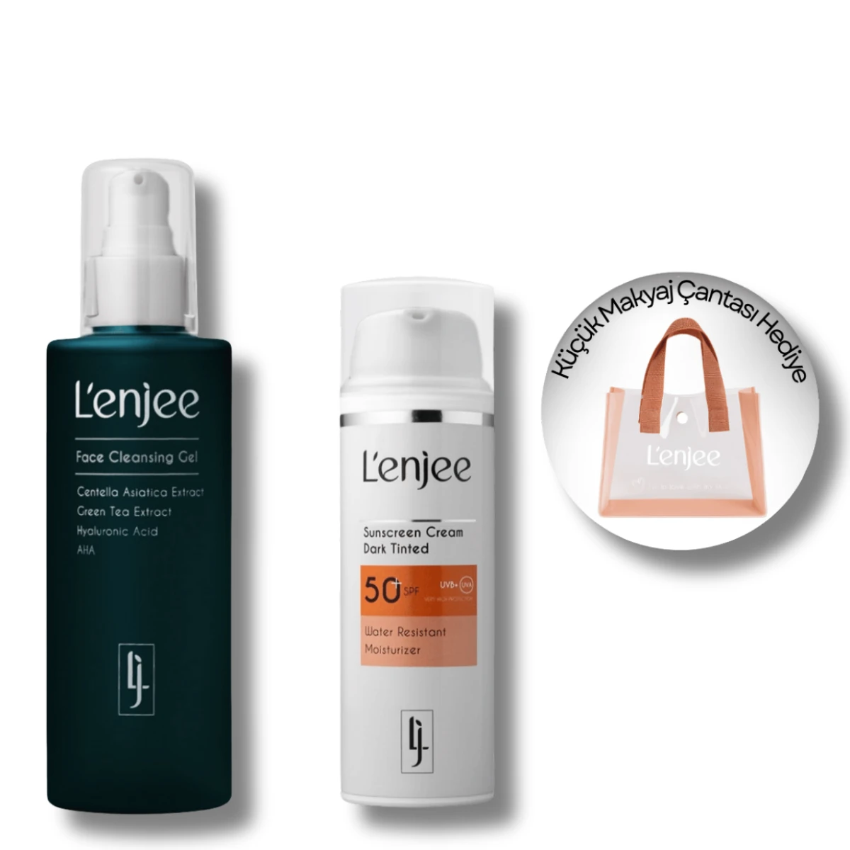 Güneş Koruma Bakım Seti (Koyu Ton)-Küçük Makyaj Çantası Hediyeli