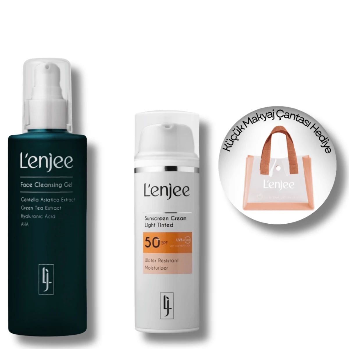 Güneş Koruma Bakım Seti (Açık Ton)-Küçük Makyaj Çantası Hediyeli