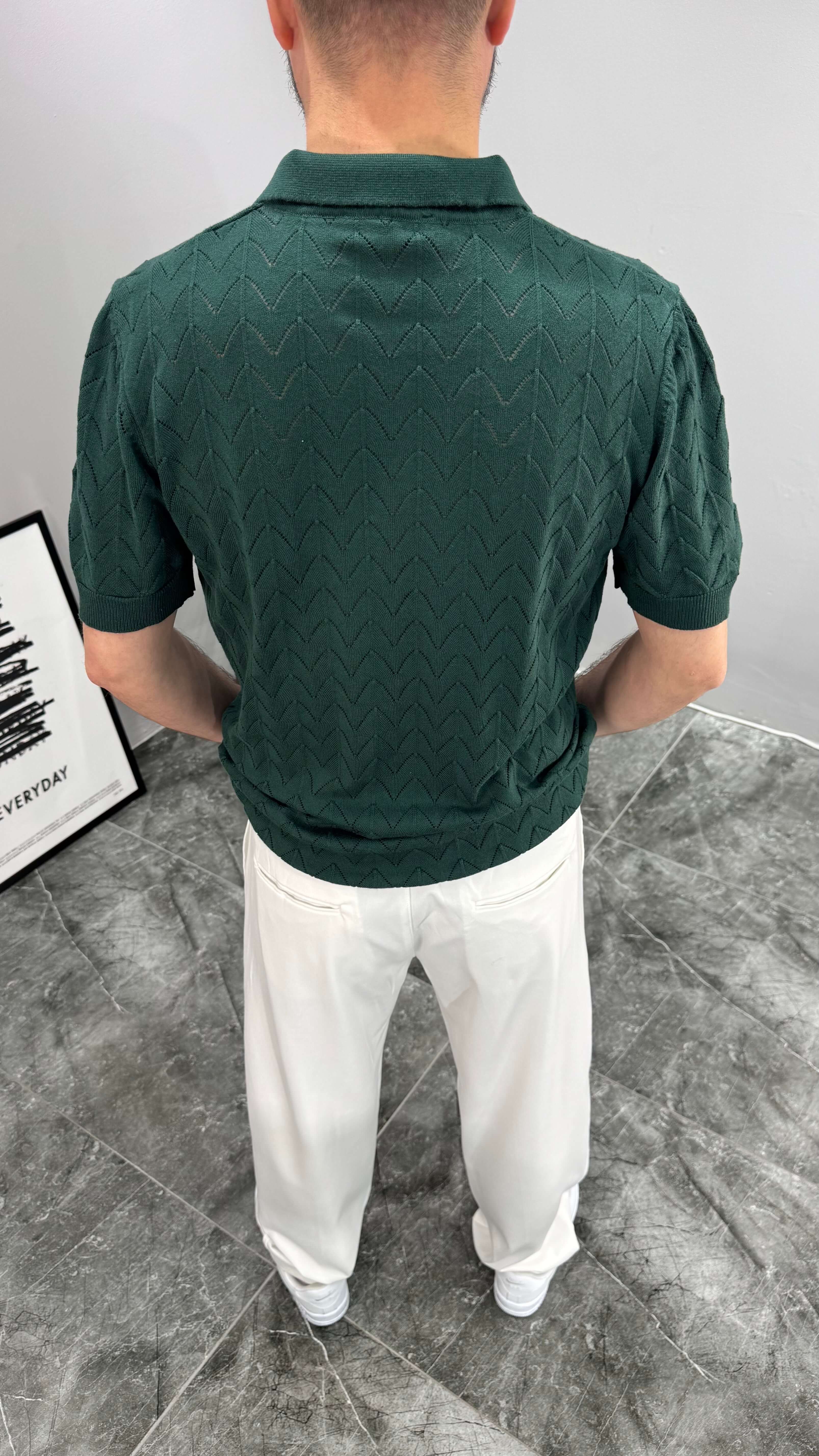 Balıksırtı Desenli Erkek Tshirt