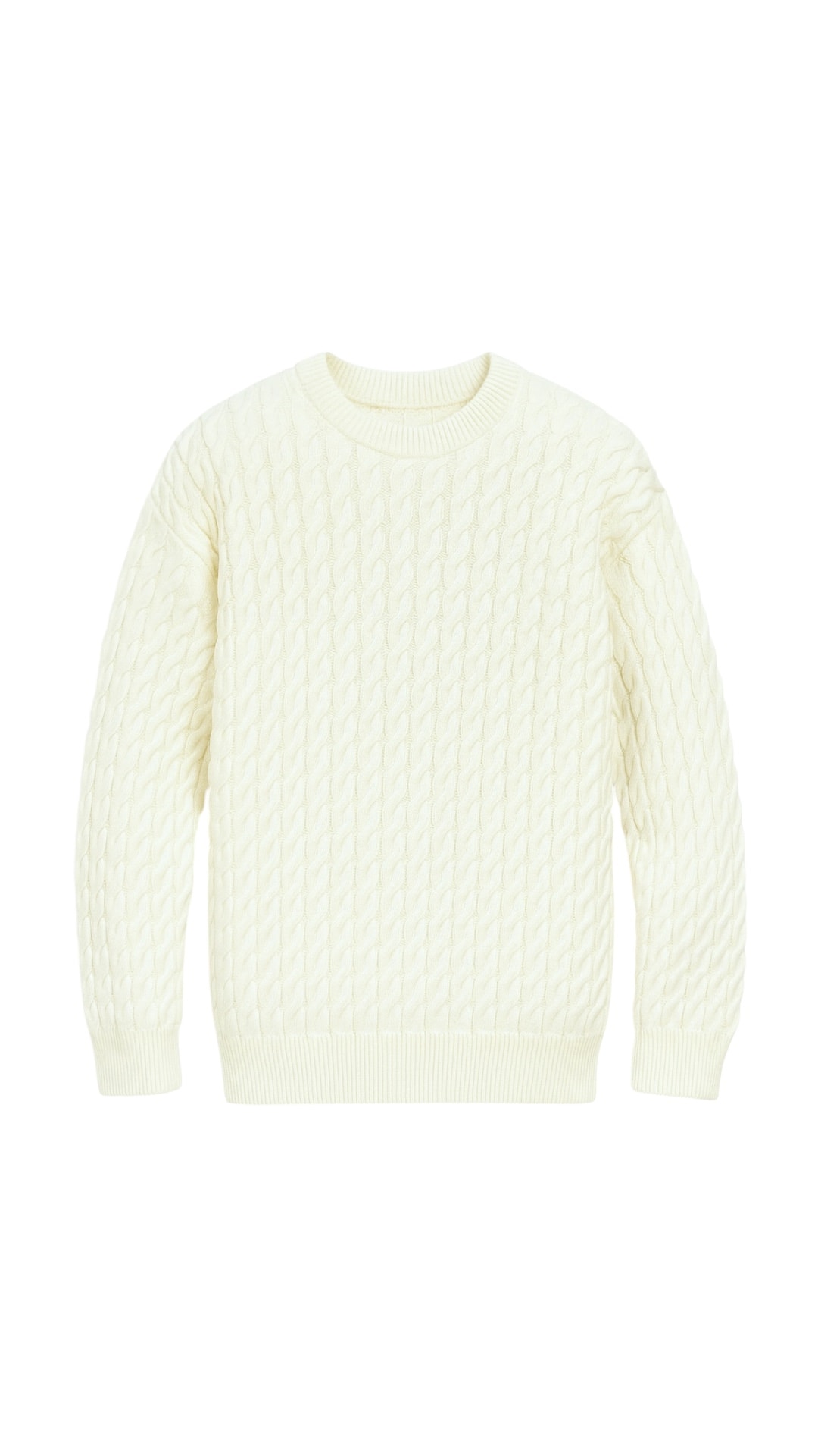 Zincir Desen Boxy Fit Oversize Erkek Kazak - Beyaz