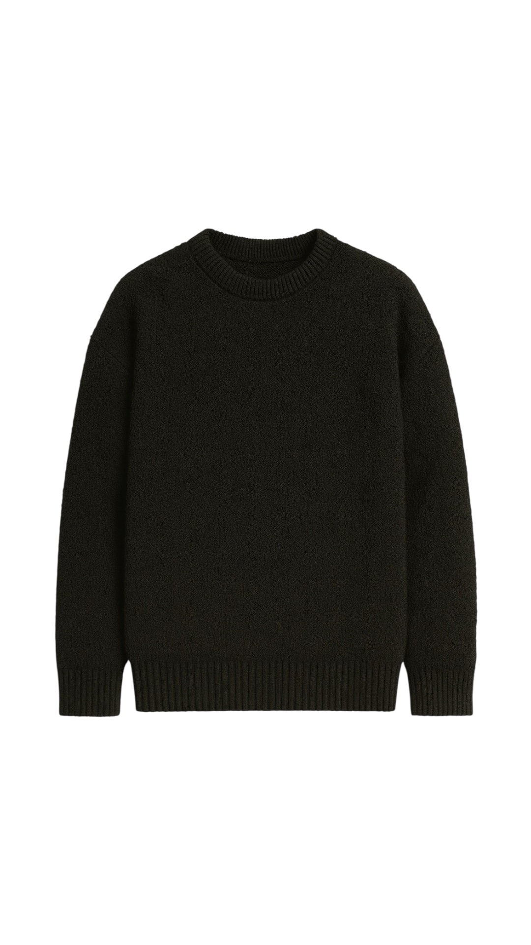 Yumuşak Dokulu Boxy Fit Oversize Kazak - Siyah