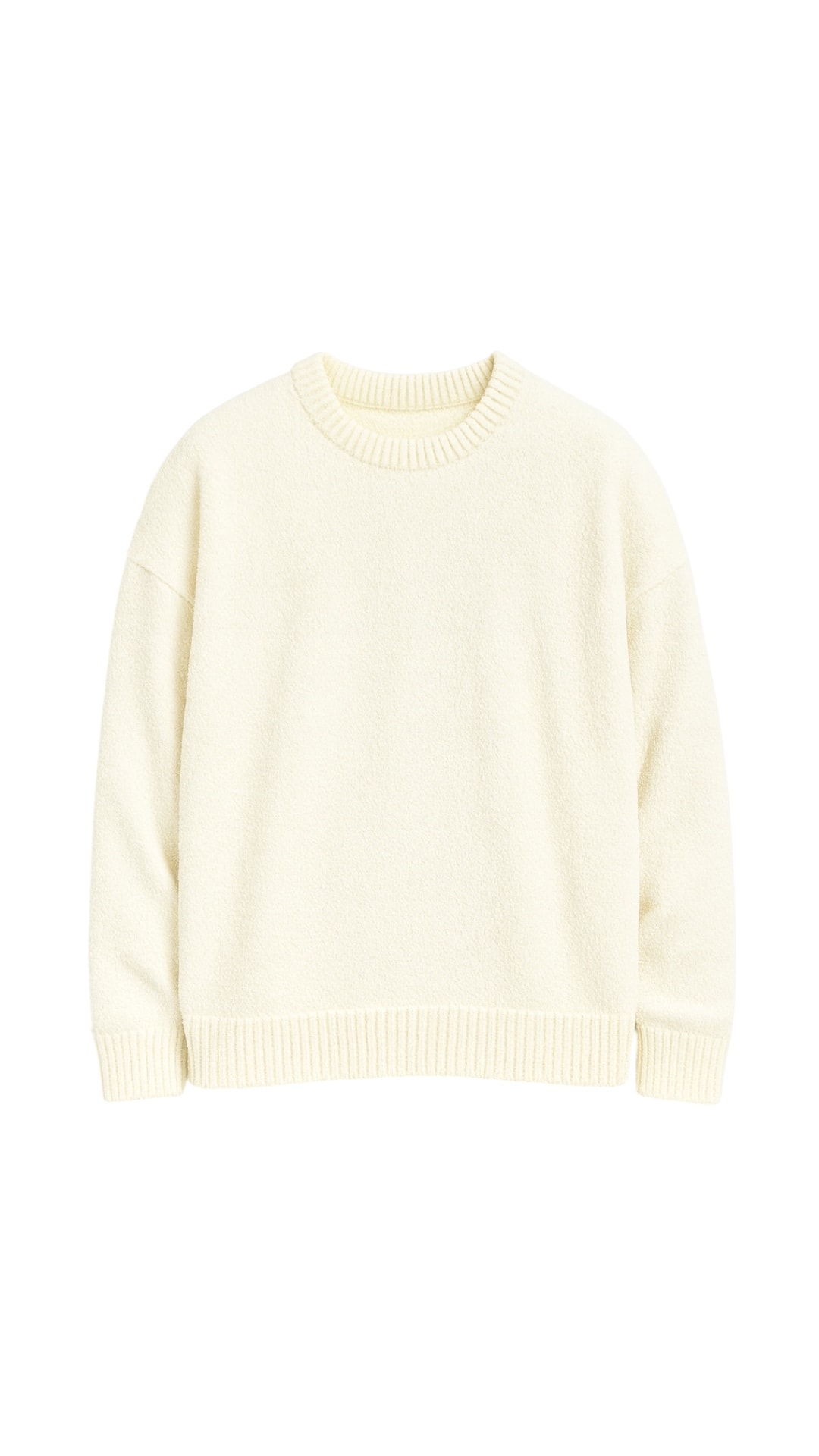 Yumuşak Dokulu Boxy Fit Oversize Kazak - Beyaz