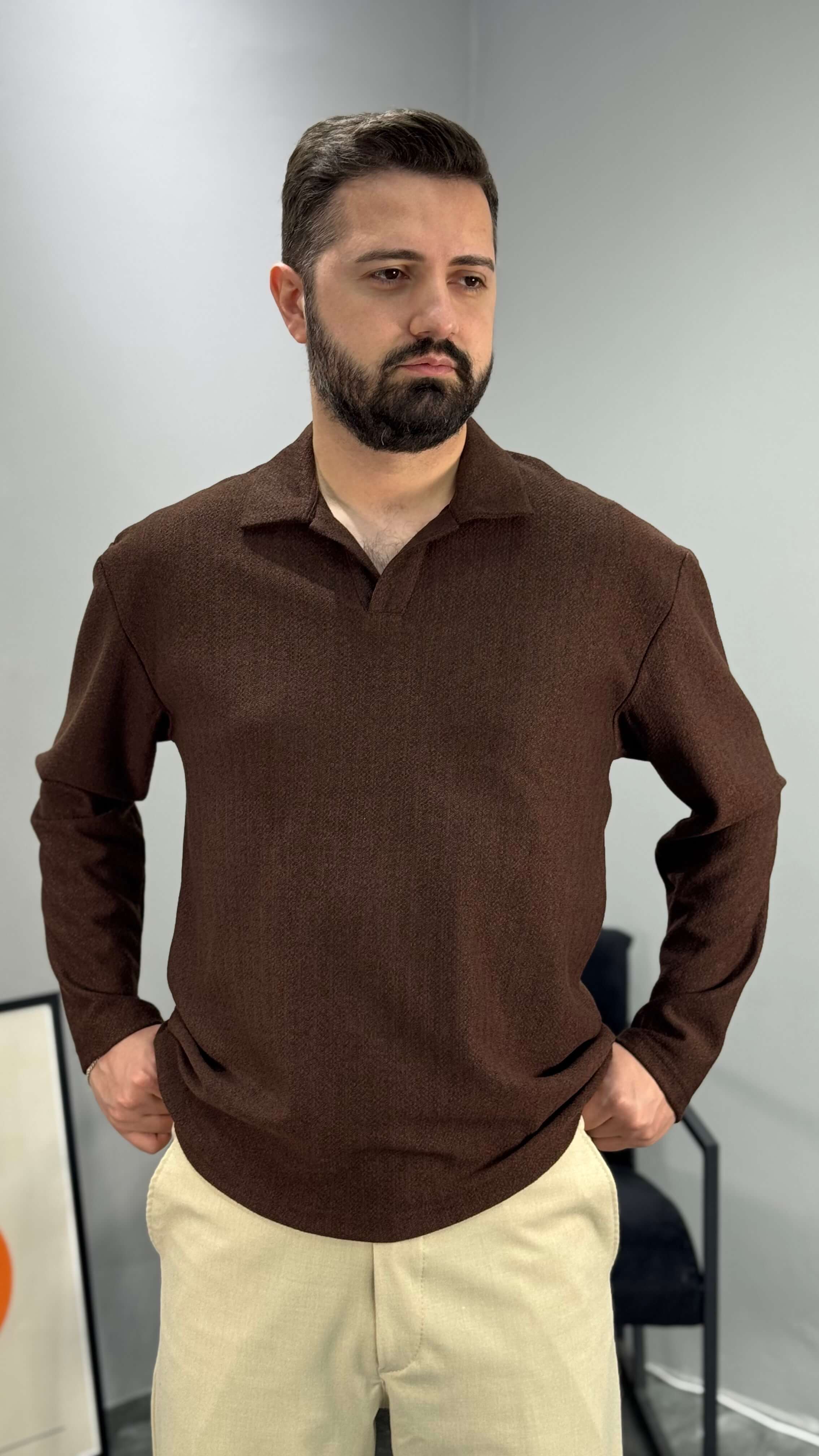 Rivalle Regular Fit Polo Kazak - Kahve