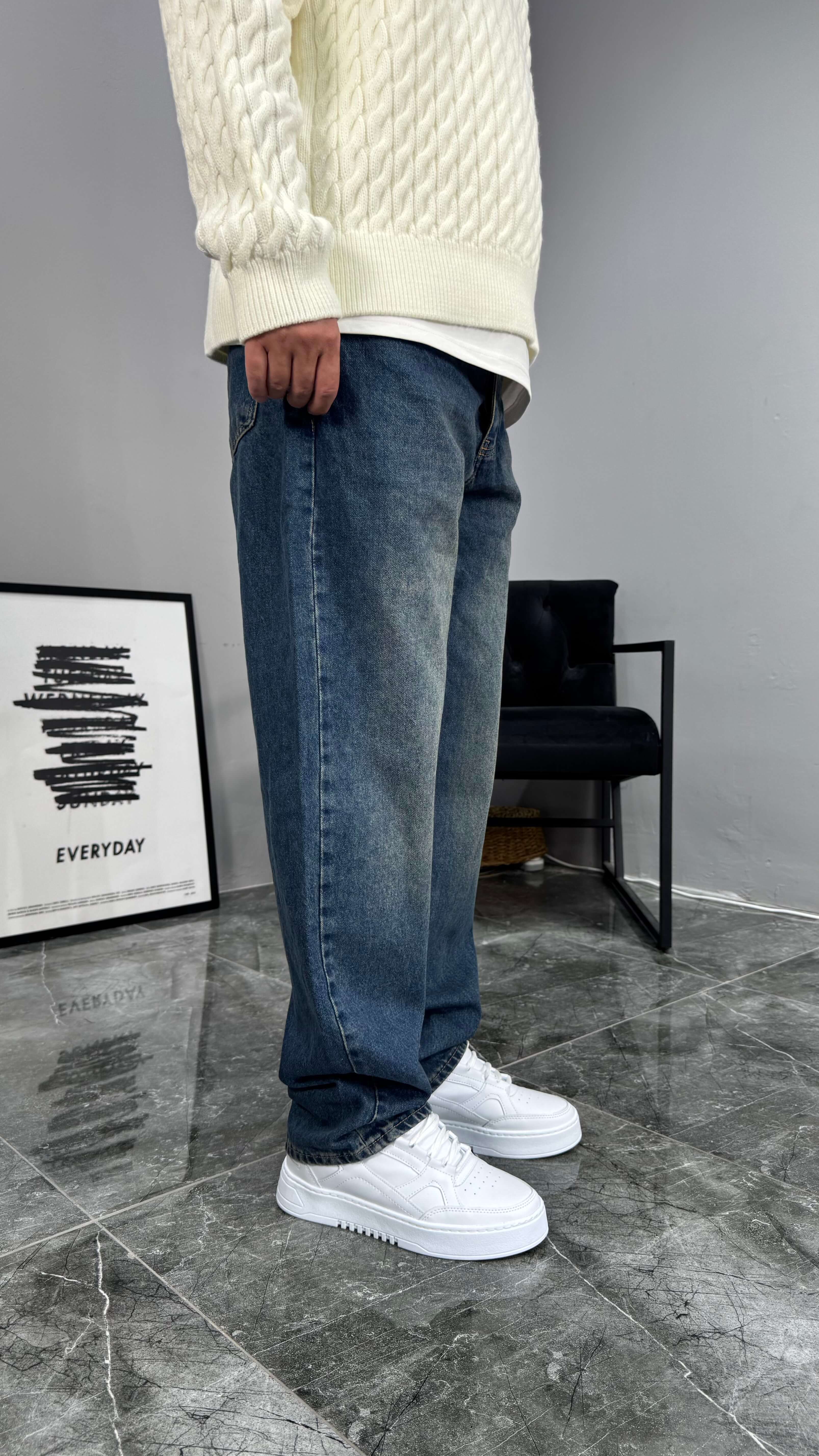 Retro Blue Baggy Jean - Retro Blue
