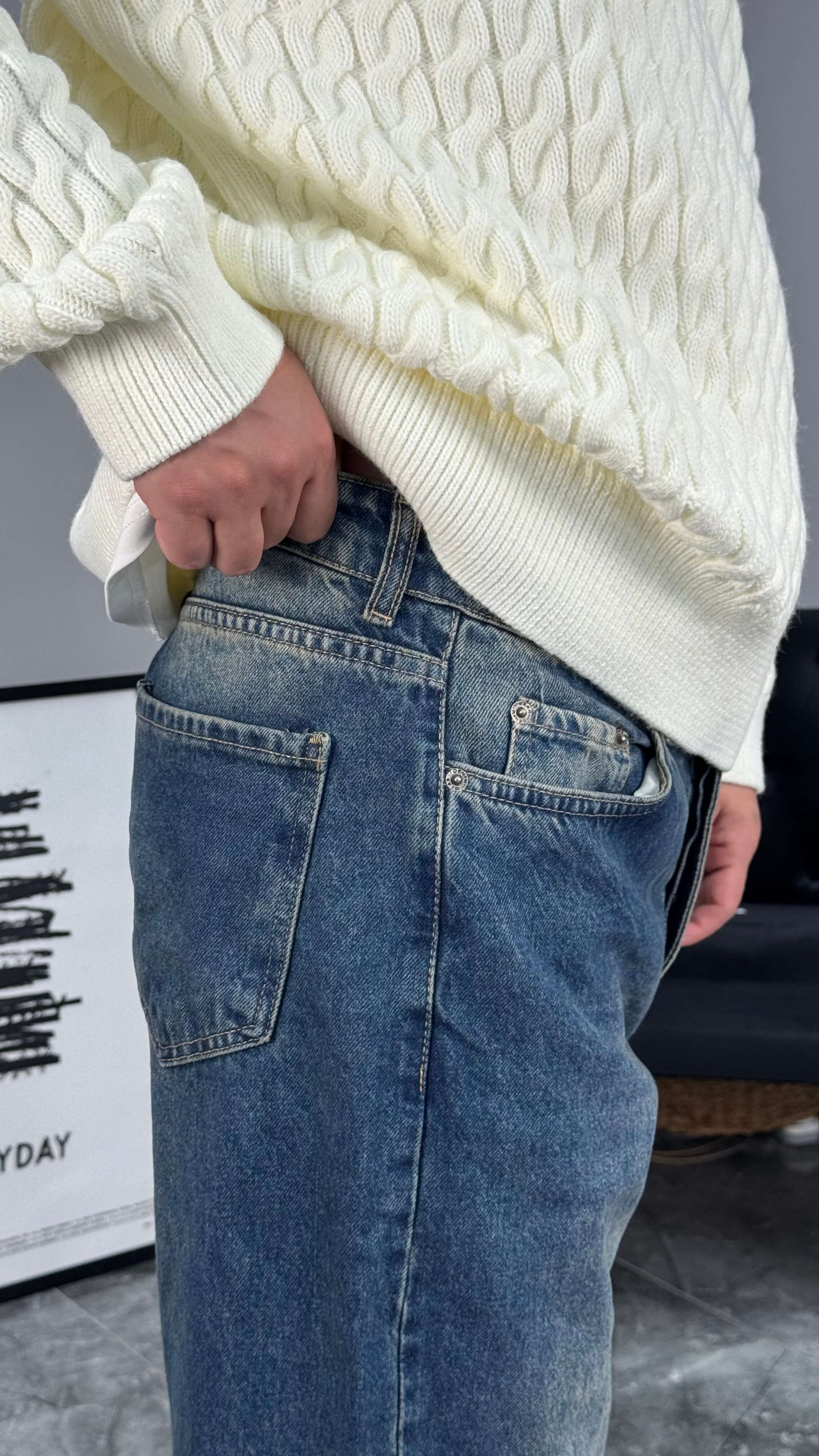 Retro Blue Baggy Jean - Retro Blue