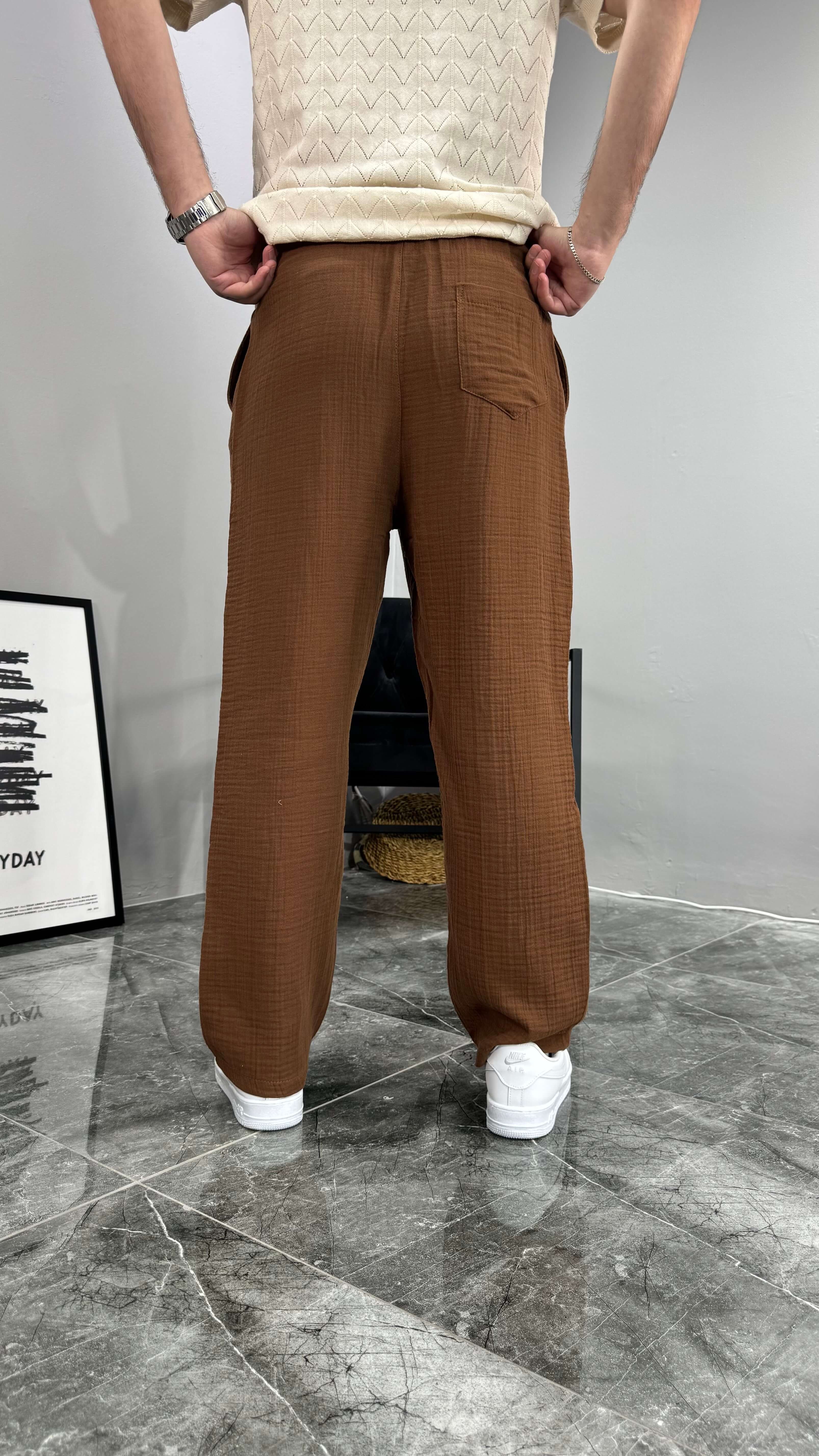 Müslin Kumaş Baggy Erkek Pantolon