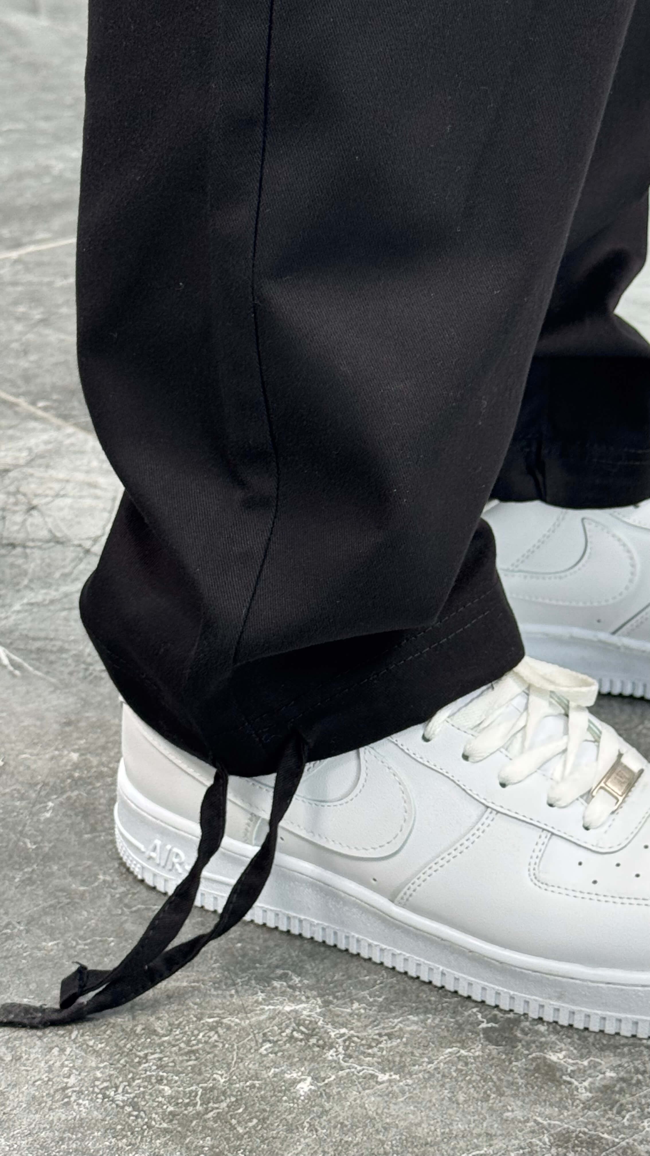 Yazlık Gabardin Kumaş Baggy Kargo Erkek Pantolon - Siyah