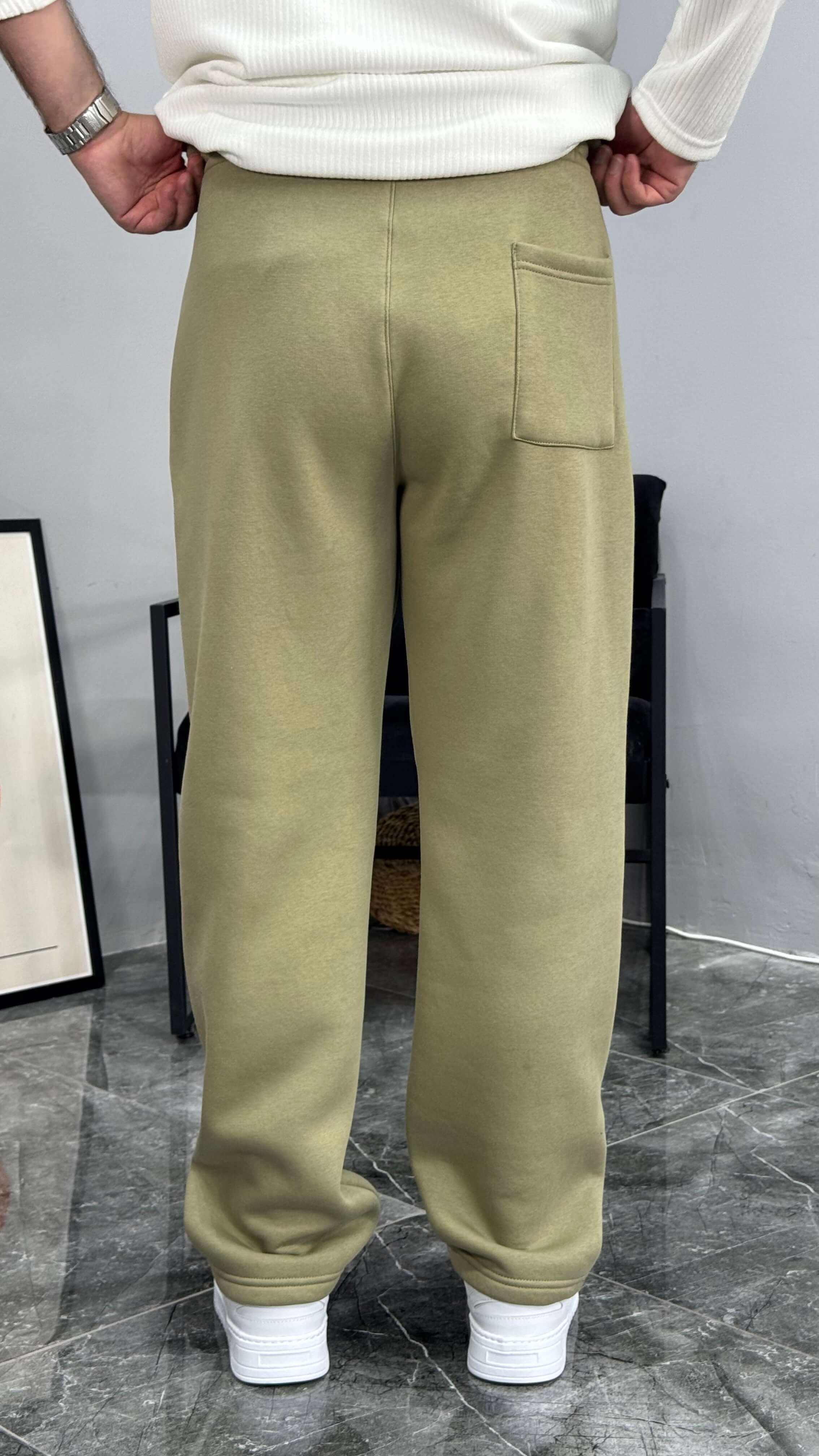 Baven Şardonlu Baggy Kalıp Eşofman - Açık Haki