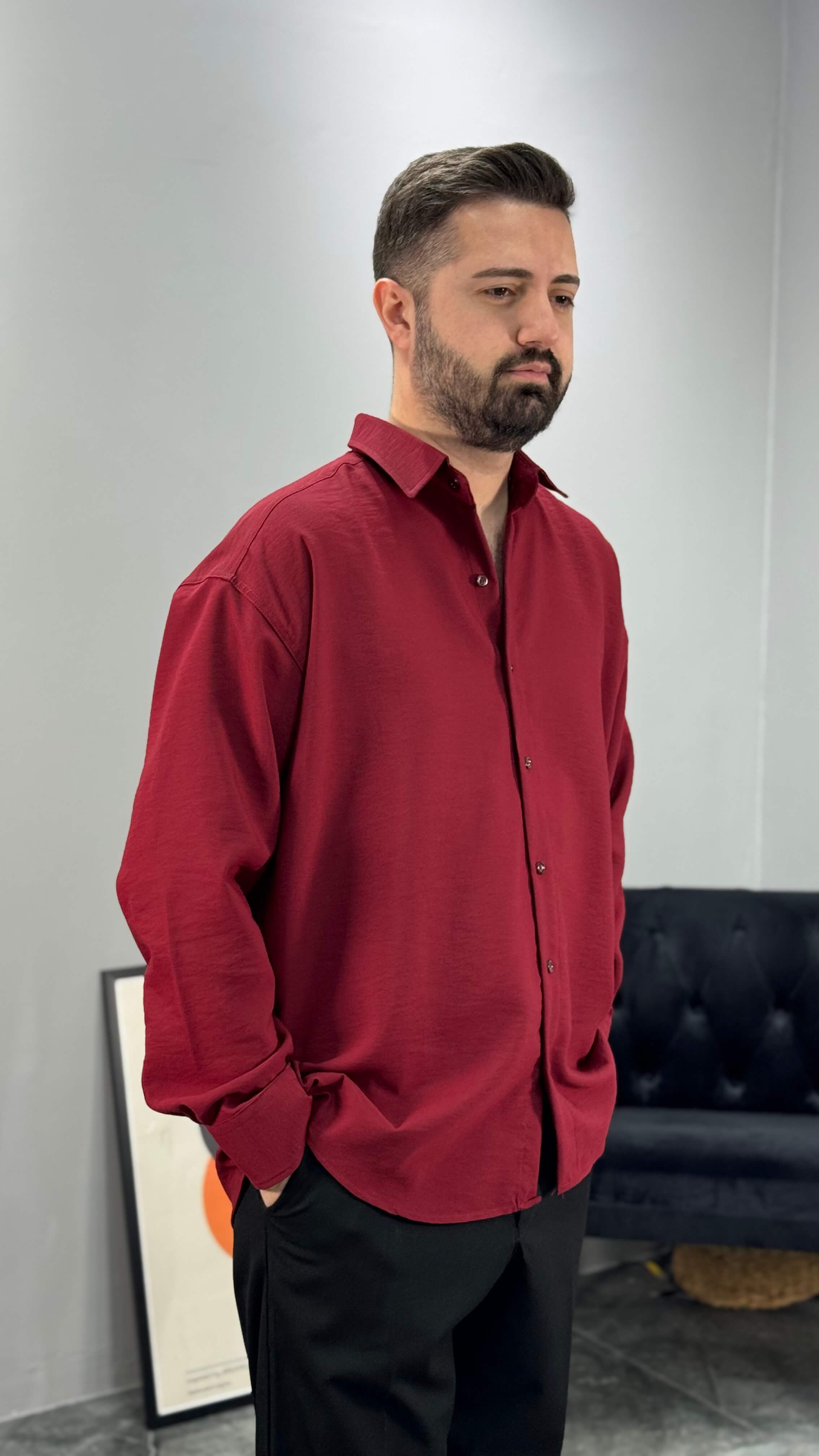 Premium Kışlık Modal Oversize Erkek Gömlek
