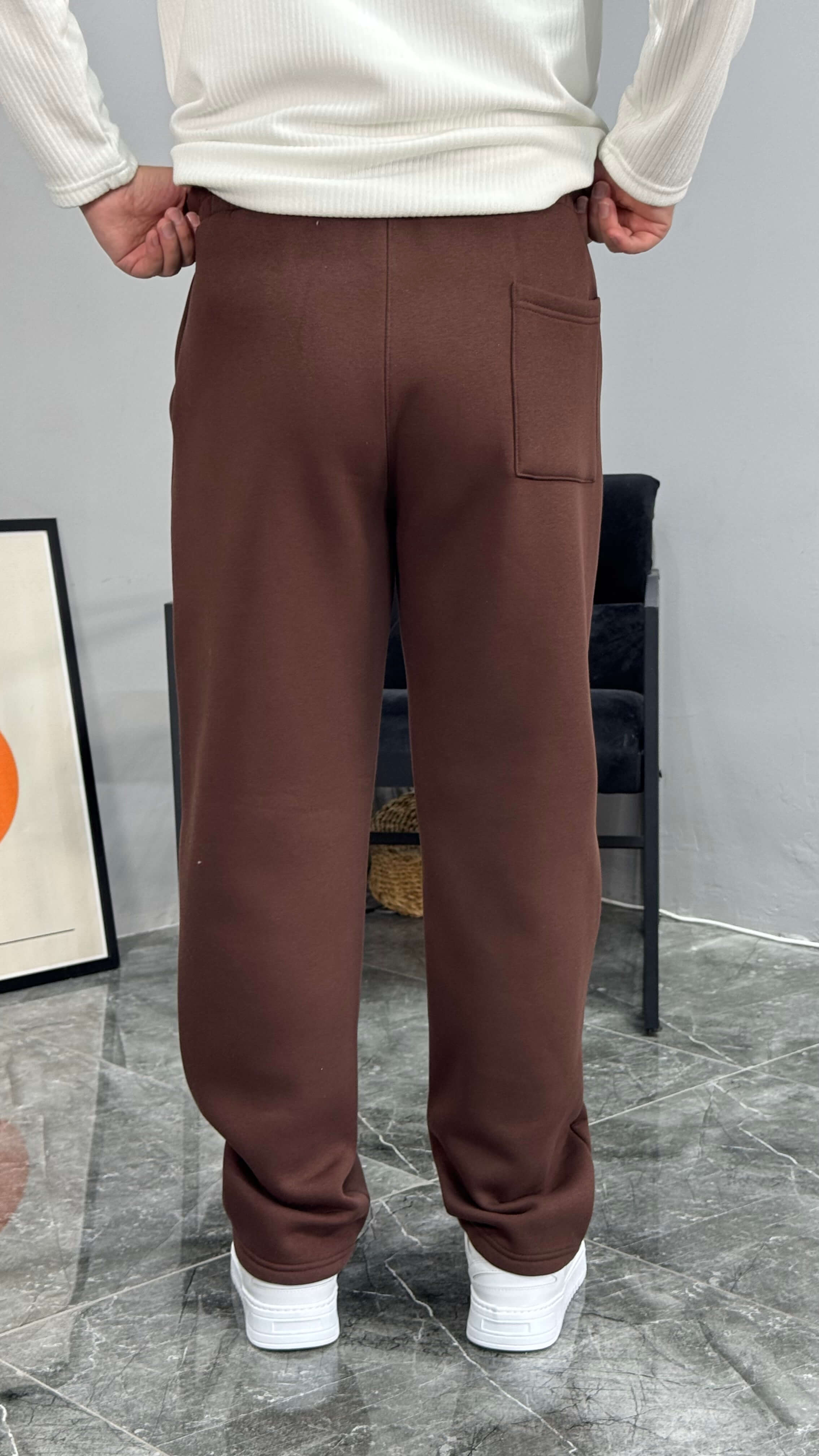 Baven Şardonlu Baggy Kalıp Eşofman - Kahve