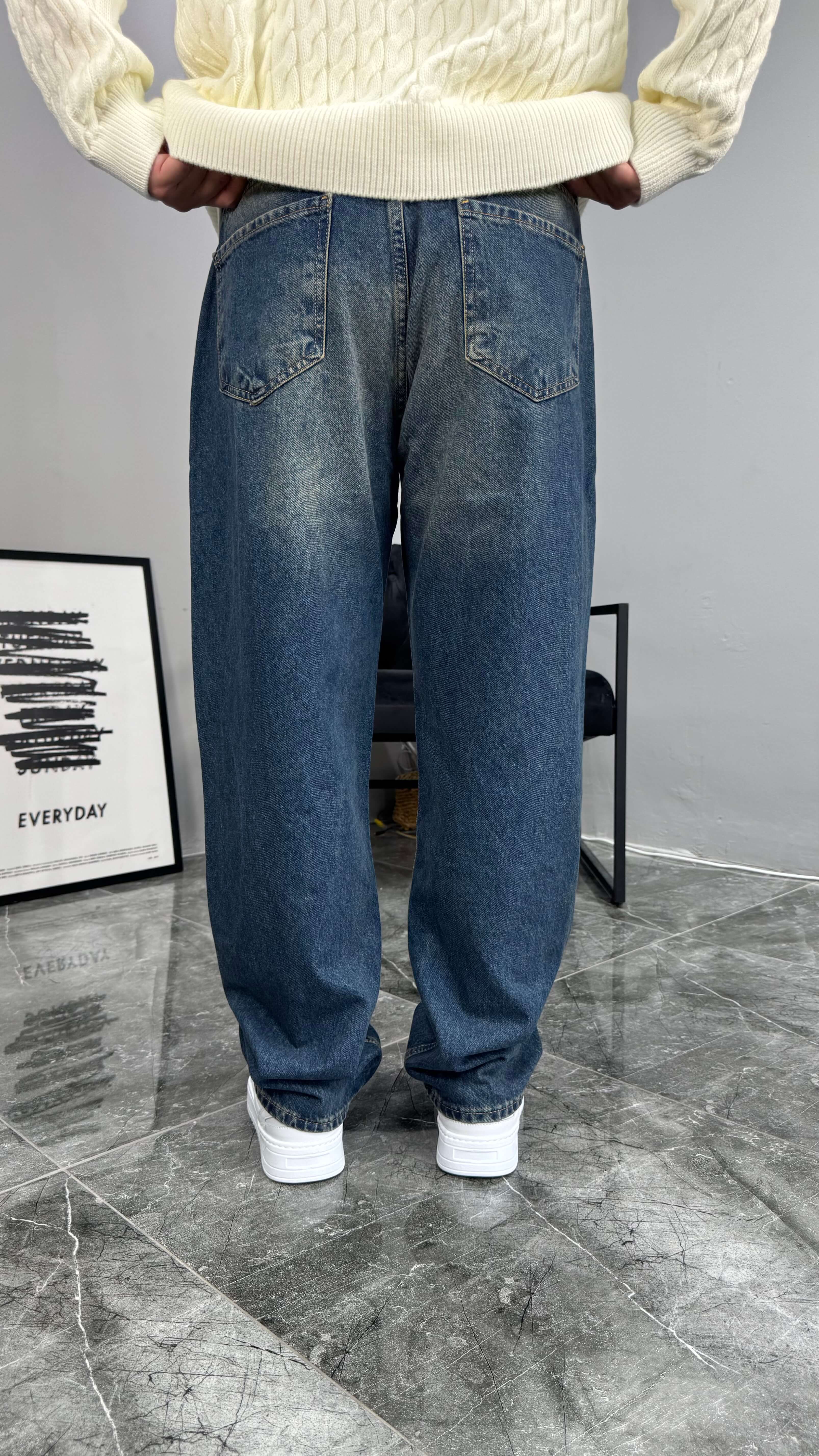 Retro Blue Baggy Jean - Retro Blue