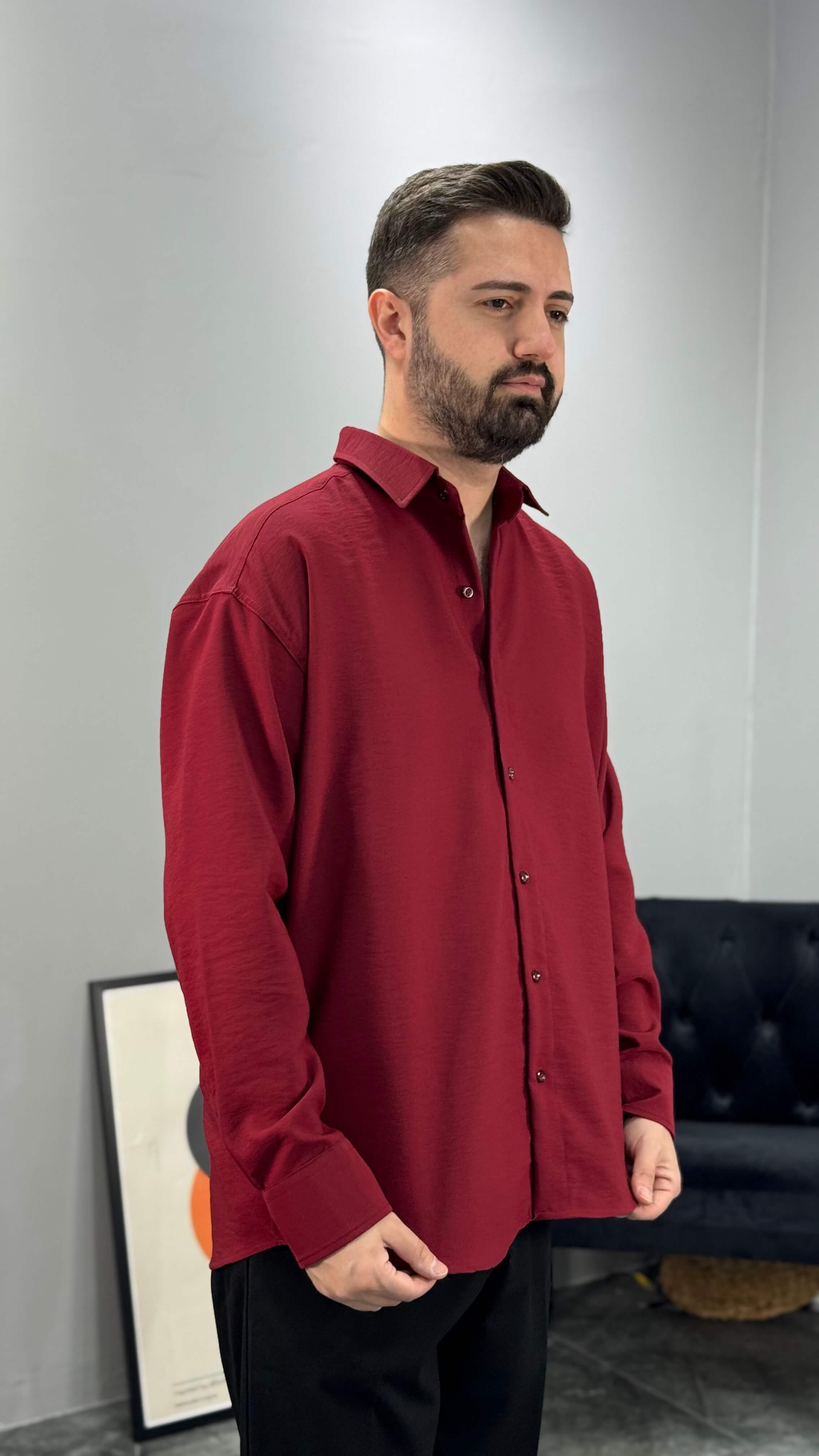 Premium Kışlık Modal Oversize Erkek Gömlek