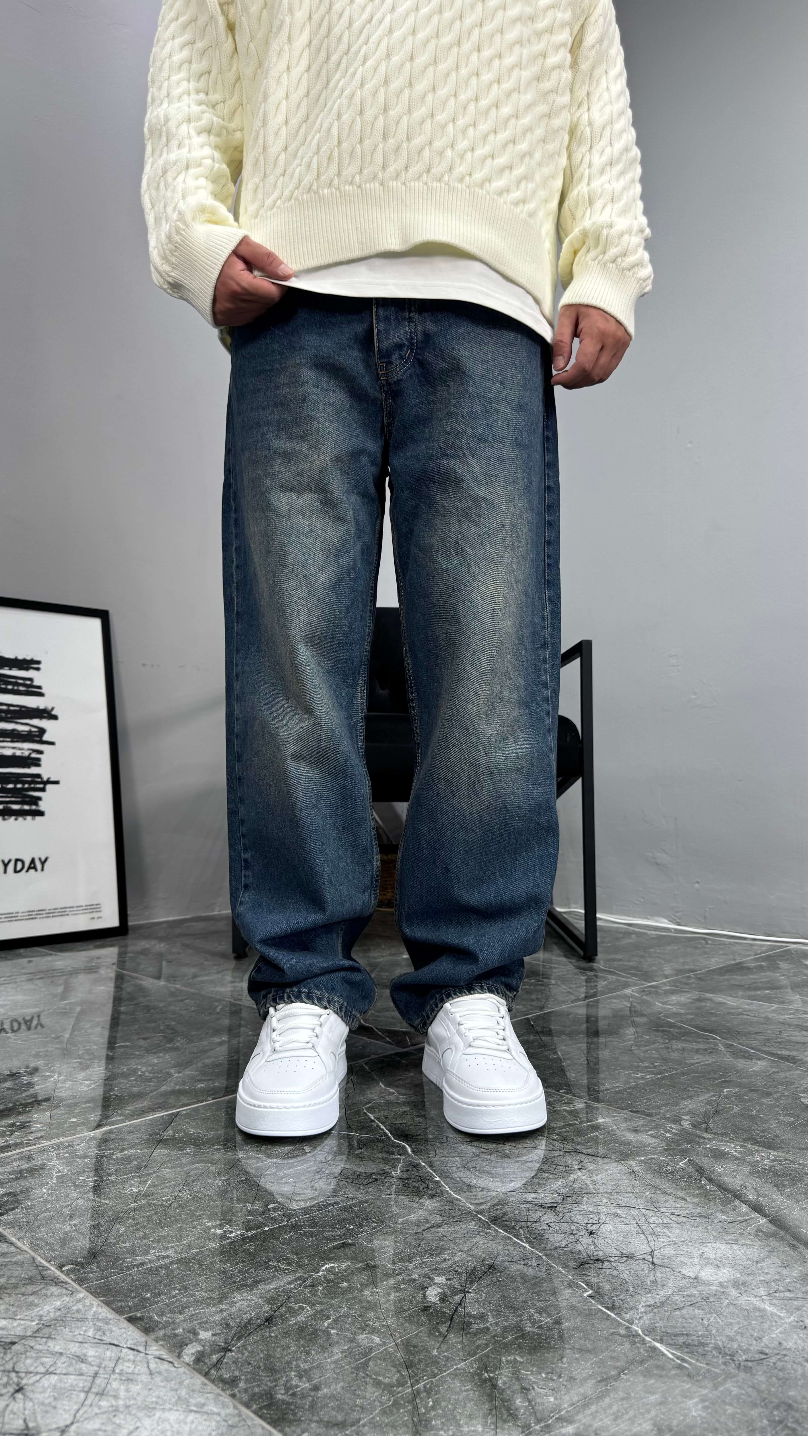 Retro Blue Baggy Jean - Retro Blue