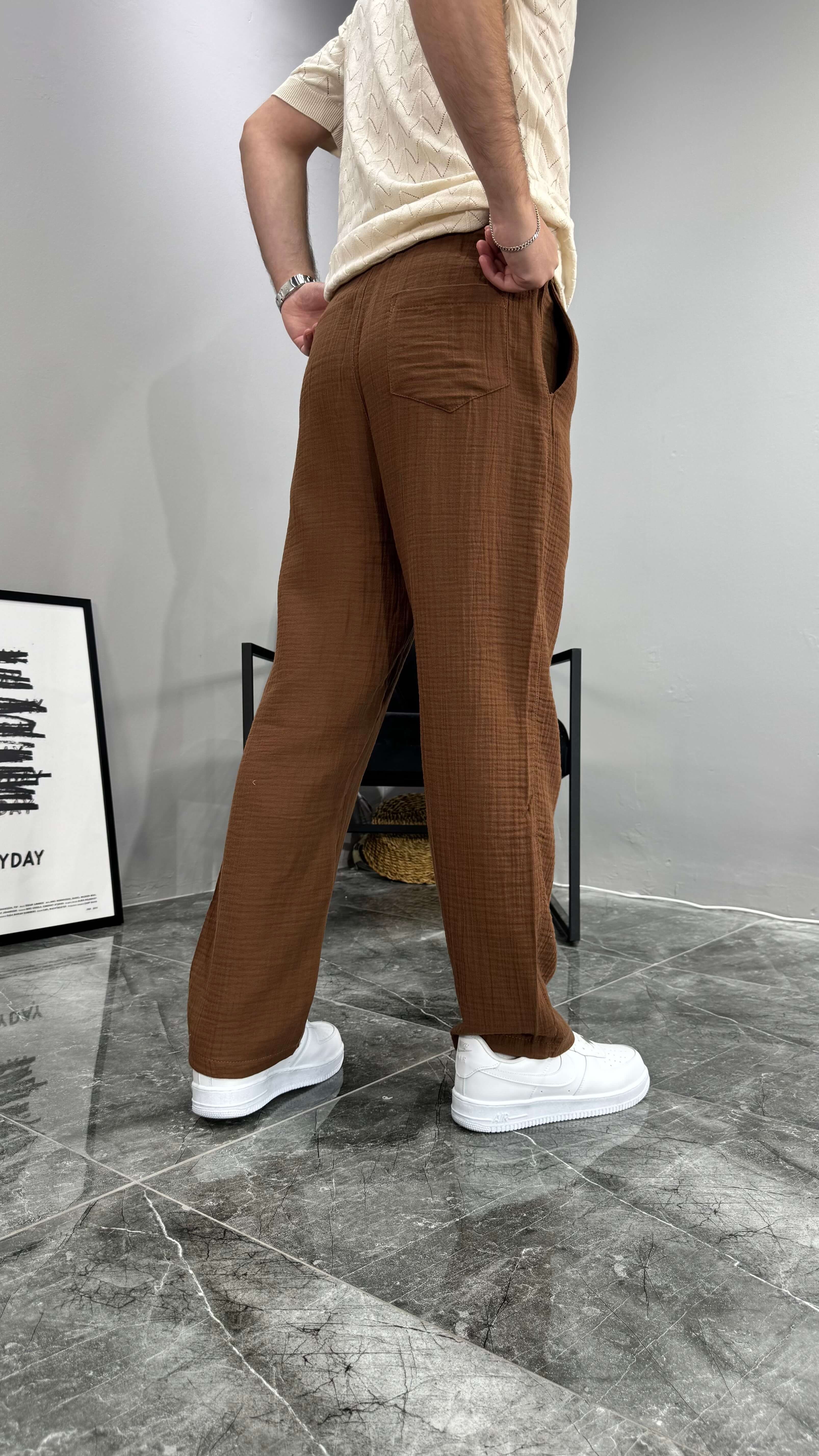 Müslin Kumaş Baggy Erkek Pantolon
