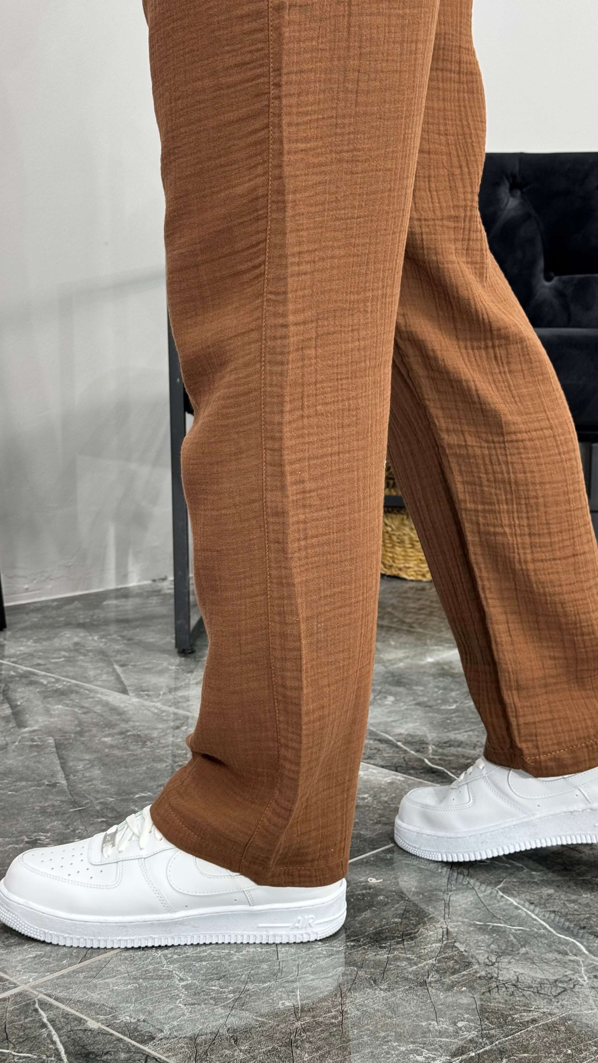 Müslin Kumaş Baggy Erkek Pantolon
