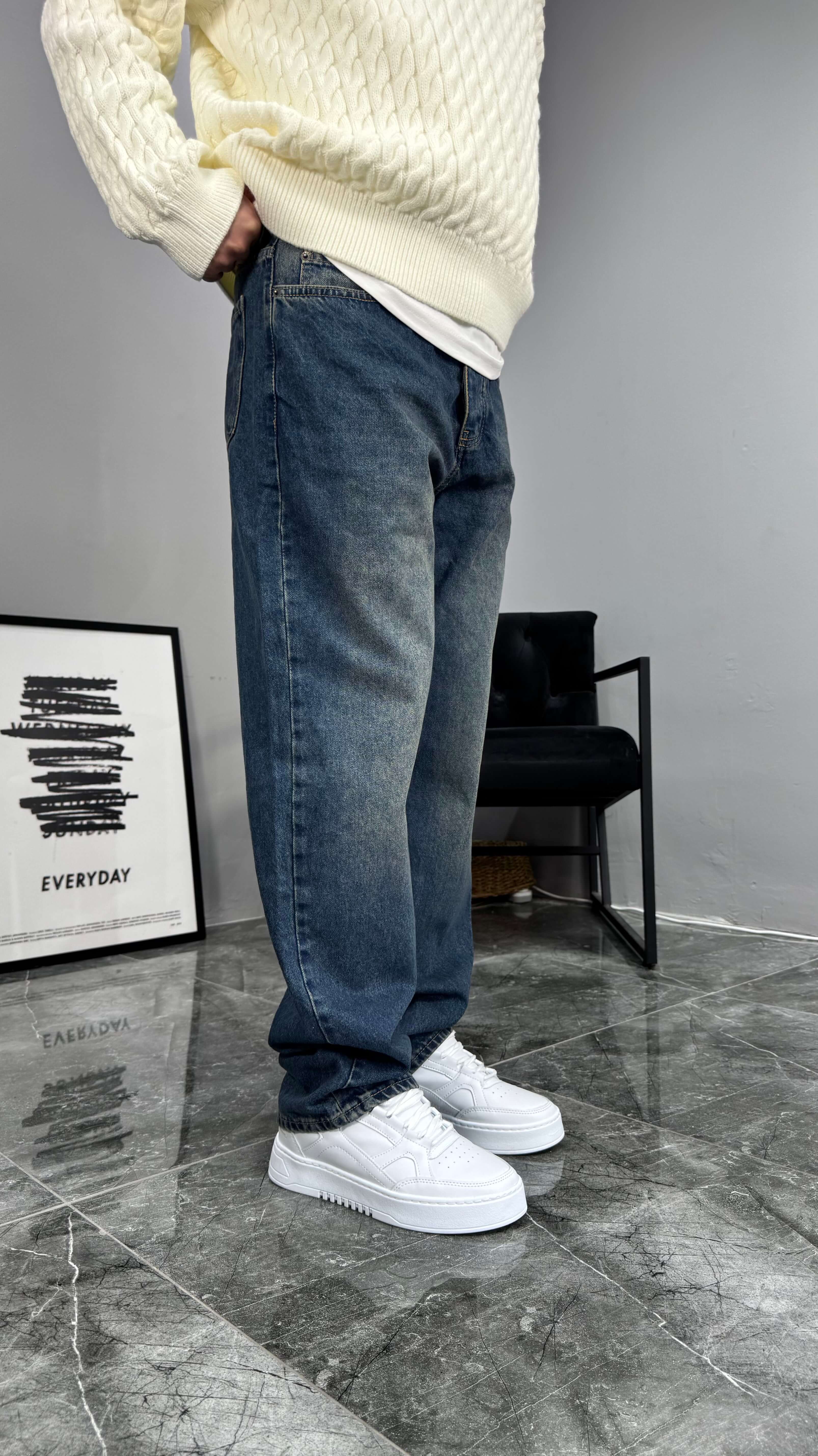 Retro Blue Baggy Jean - Retro Blue