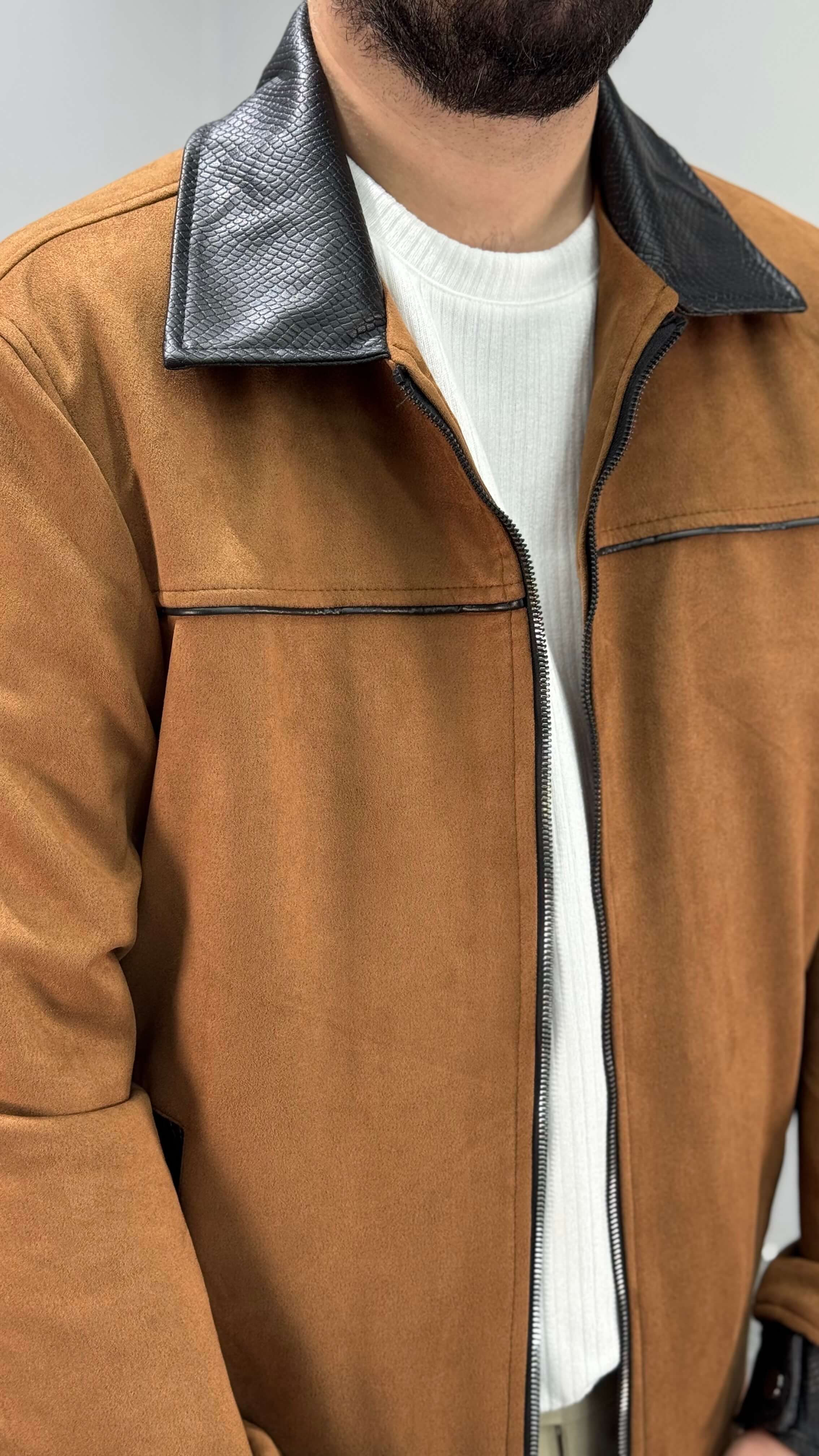 Lorvien Deri Detay Süet Ceket