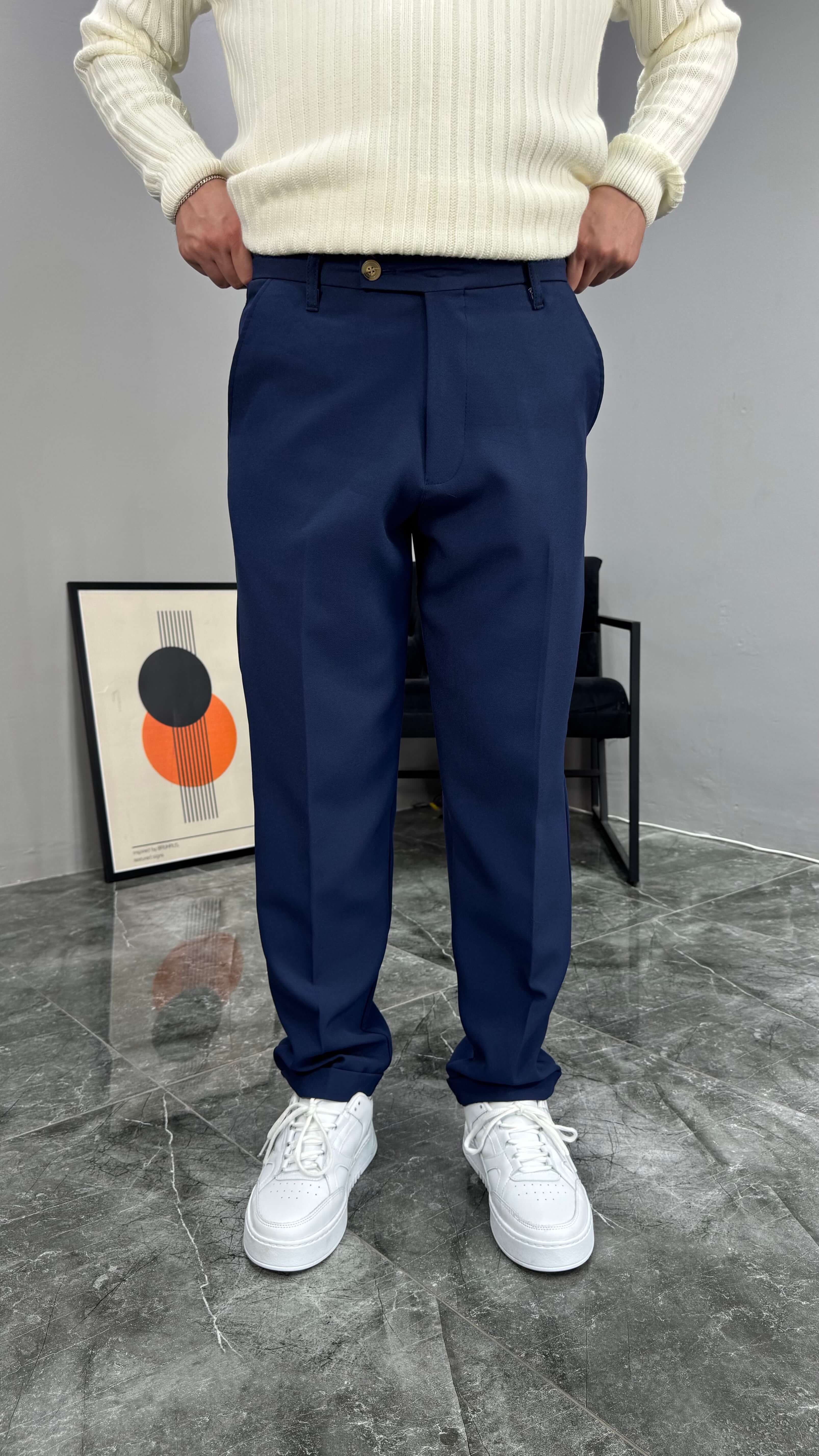 Kalın Kumaş Premium Regular Fit Pantolon - Lacivert