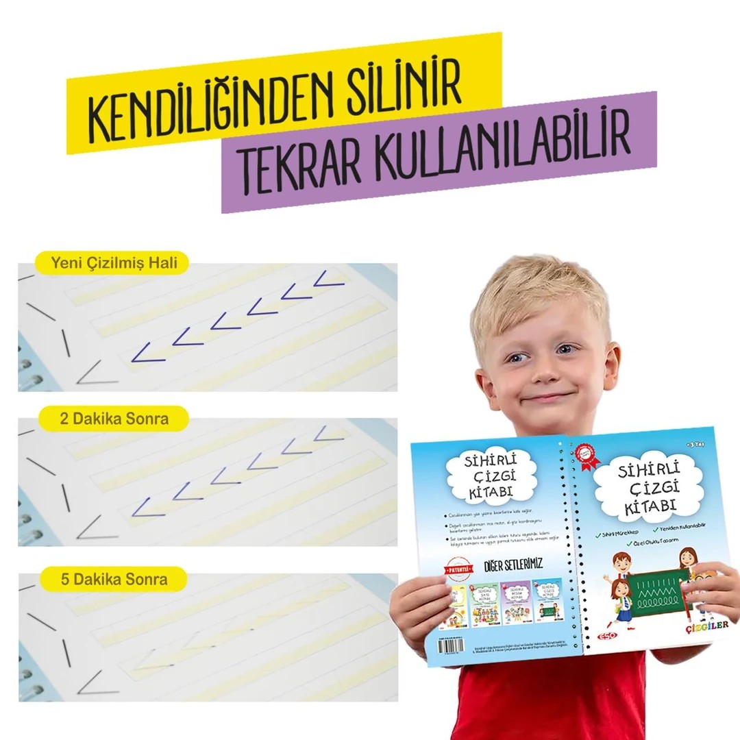 Eso Sihirli Çizgi  Ve Resim Kitabı - Eğitici Ve Eğlenceli Aktivite Kitabı - Oluklu- (3-7 Yaş )