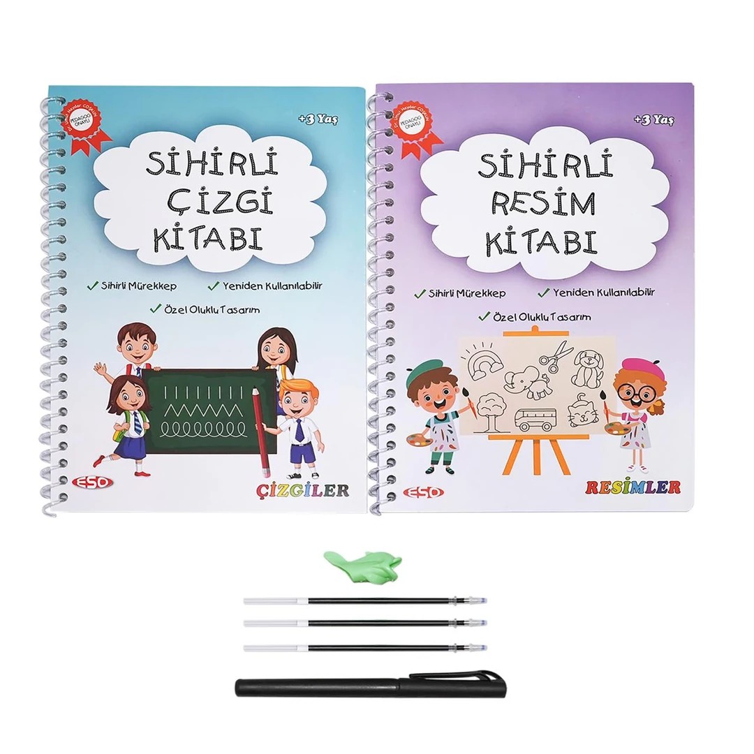 Eso Sihirli Çizgi  Ve Resim Kitabı - Eğitici Ve Eğlenceli Aktivite Kitabı - Oluklu- (3-7 Yaş )