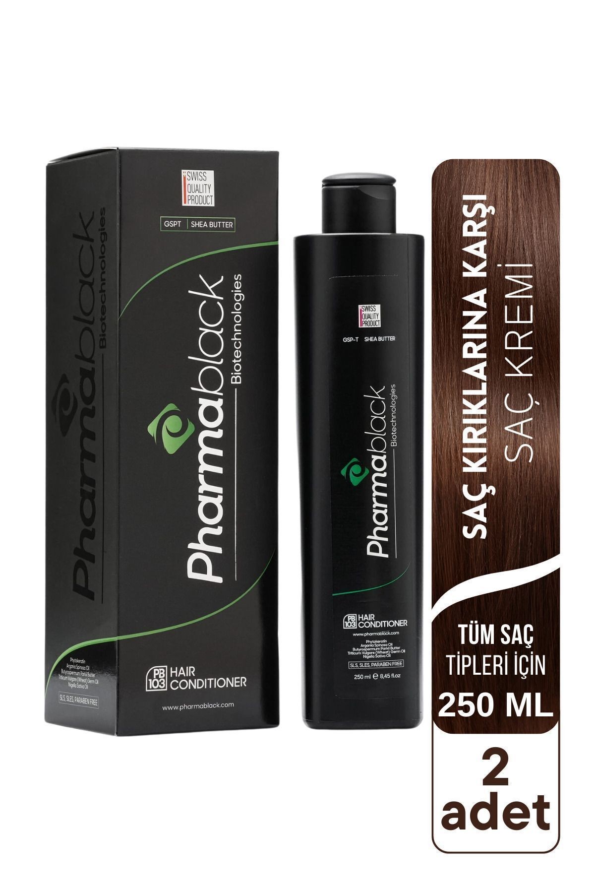 PHARMABLACK - Besleyici Saç Bakım Kremi - Hair Conditioner 2 adet