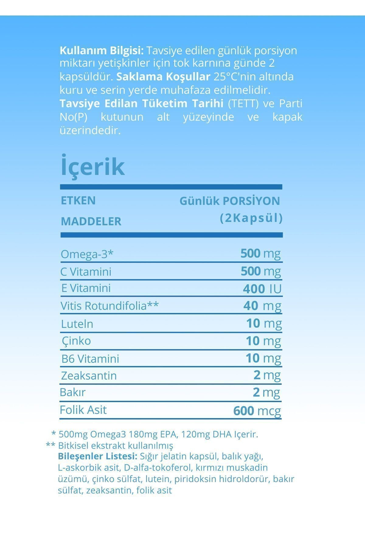 60 Softgel Kapsül- Lutein Zeaksantin Içeren Göz Vitamini 3 Adet