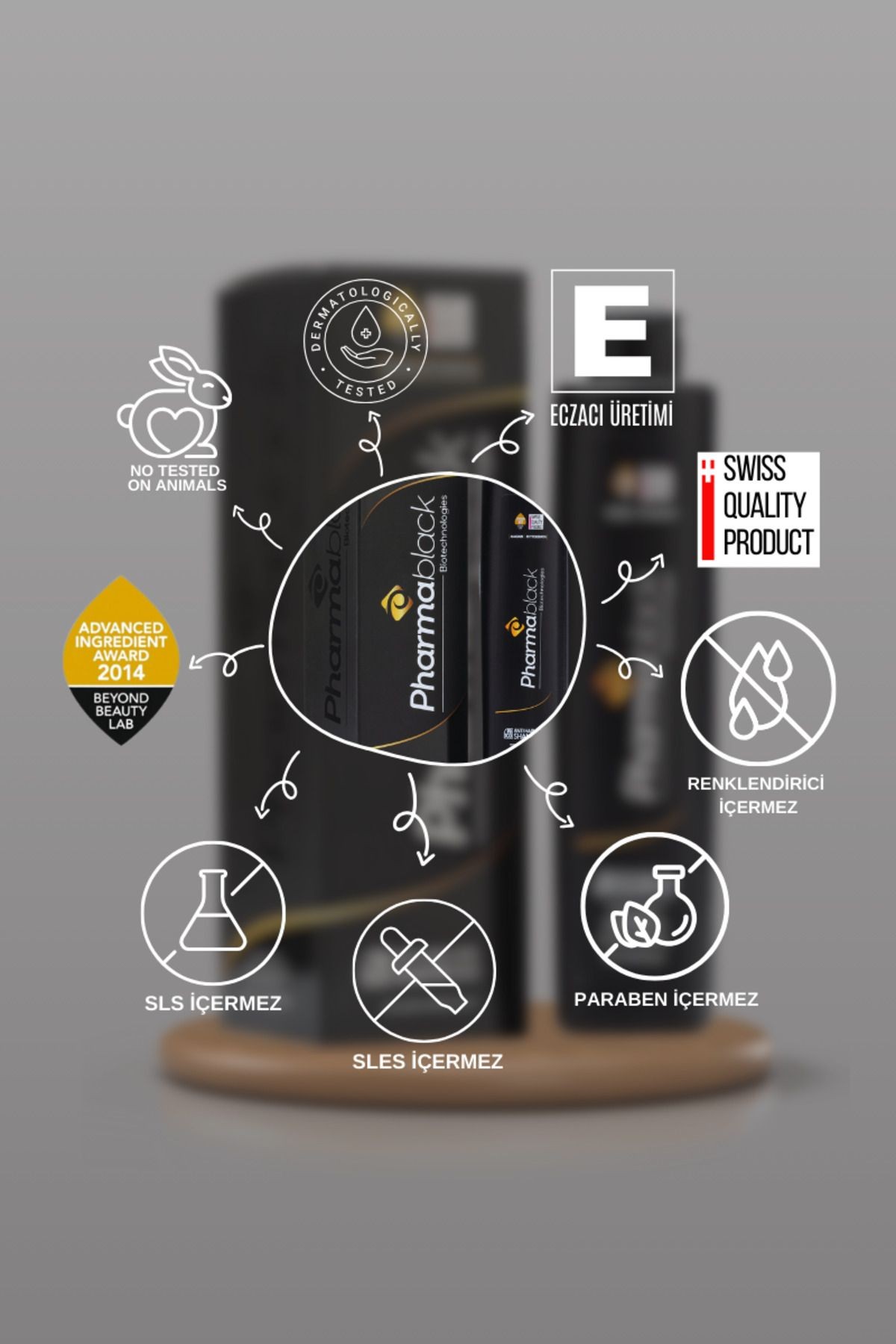 PHARMABLACK - Saç Dökülmesine Karşı Şampuan Anagain Phtokertatin Bioitn, Zeytin Yaprağı At Kestanesi 250 ml 5adet