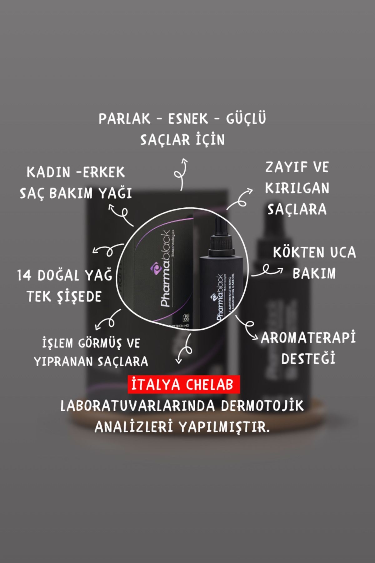 PHARMABLACK - Dökülme Karşıtı, Hızlı Saç Uzatma, Besleyici Ve Onarıcı Saç Bakım Yağı 50 Ml 5 adet