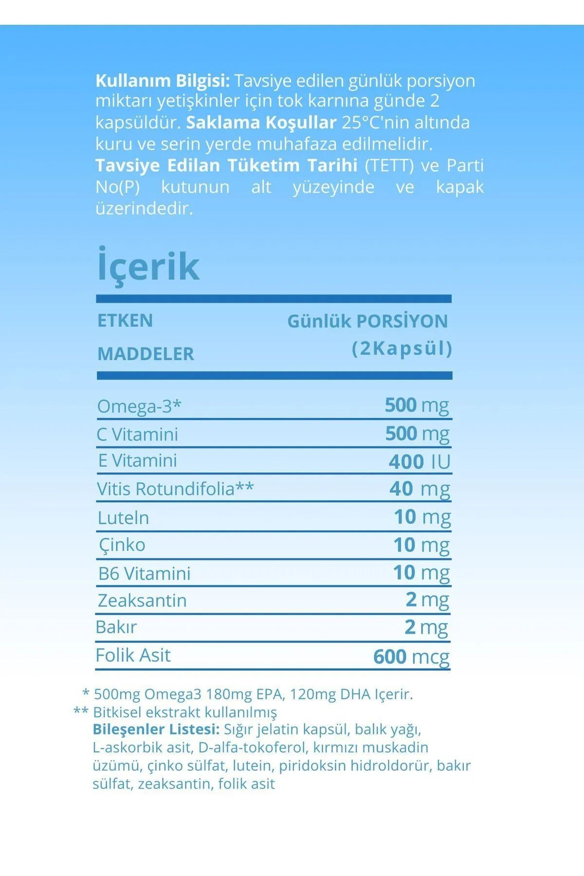 60 Softgel Kapsül- Lutein Zeaksantin Içeren Göz Vitamini X4 Adet