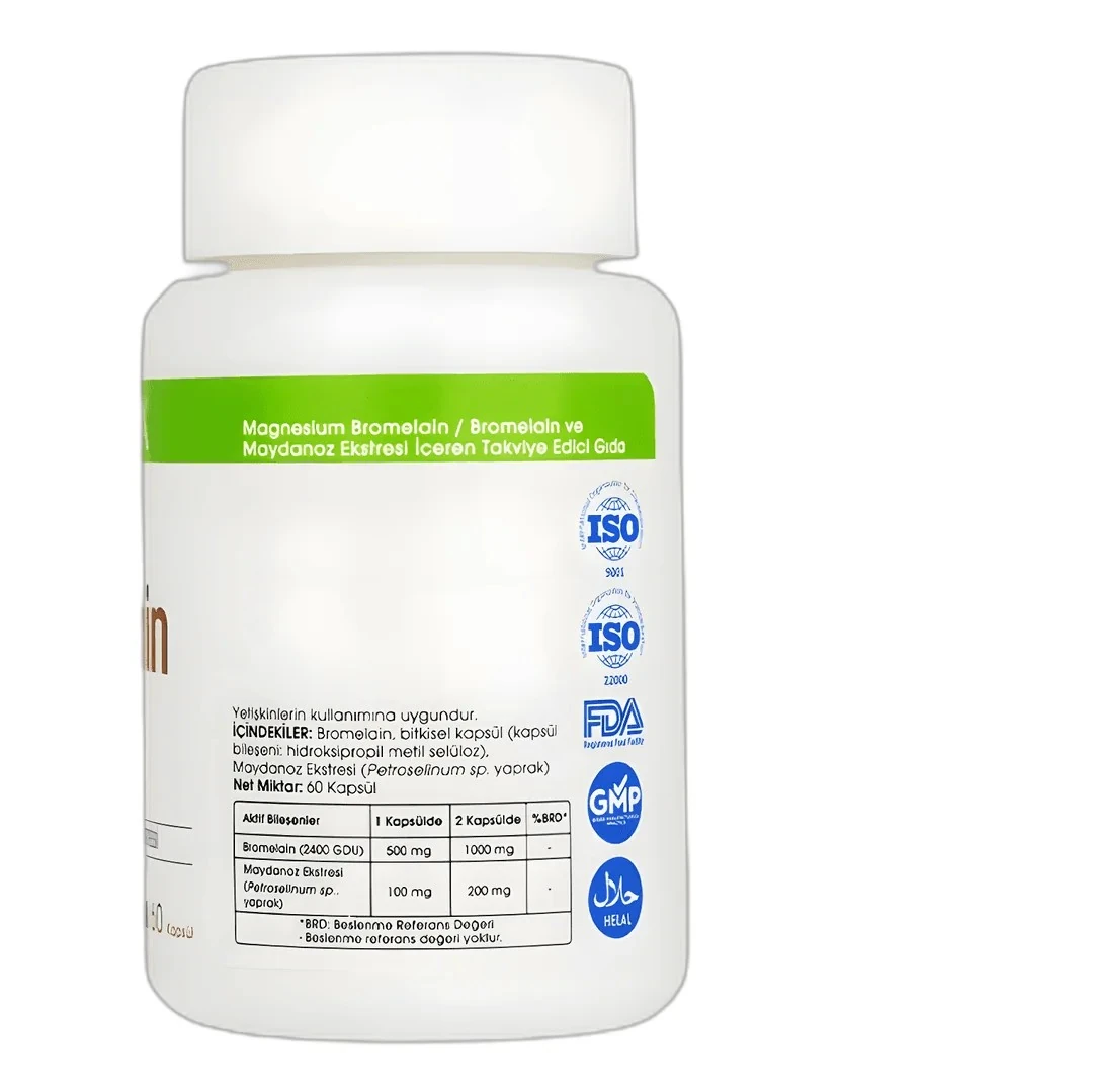 VOONKA BROMELAİN 1000 MG MAYDONOZ EKSTRESİ 60 KAPSÜL