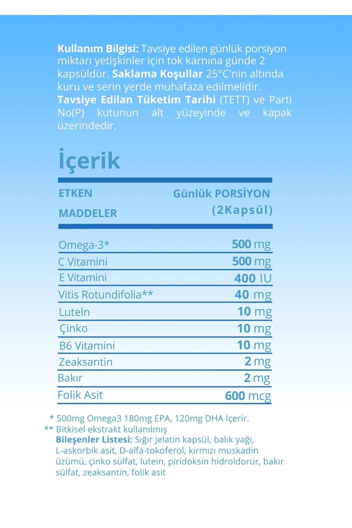 60 Softgel Kapsül- Lutein Zeaksantin Içeren Göz Vitamini 5'Lİ