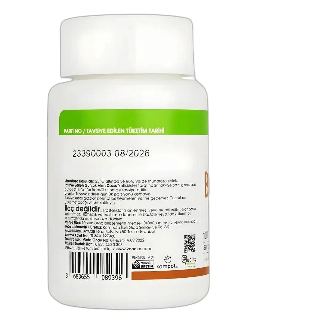 VOONKA BROMELAİN 1000 MG MAYDONOZ EKSTRESİ 60 KAPSÜL