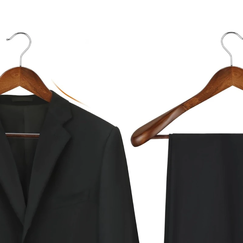 Ceviz Ahşap Pabuçlu Ceket Takım Elbise Askısı