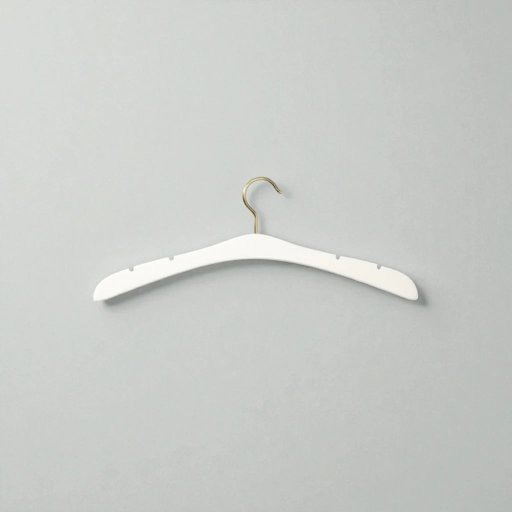 Beyaz Ahşap Gelinlik Triko Abiye Askısı Klasik Kalın Kancalı - Gold