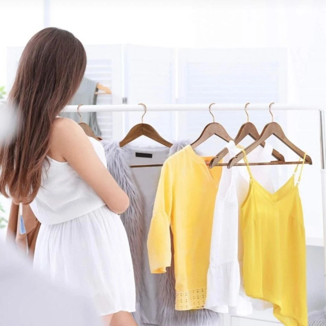 Ceviz Ahşap Gold Kancalı Elbise Pantolon Askısı