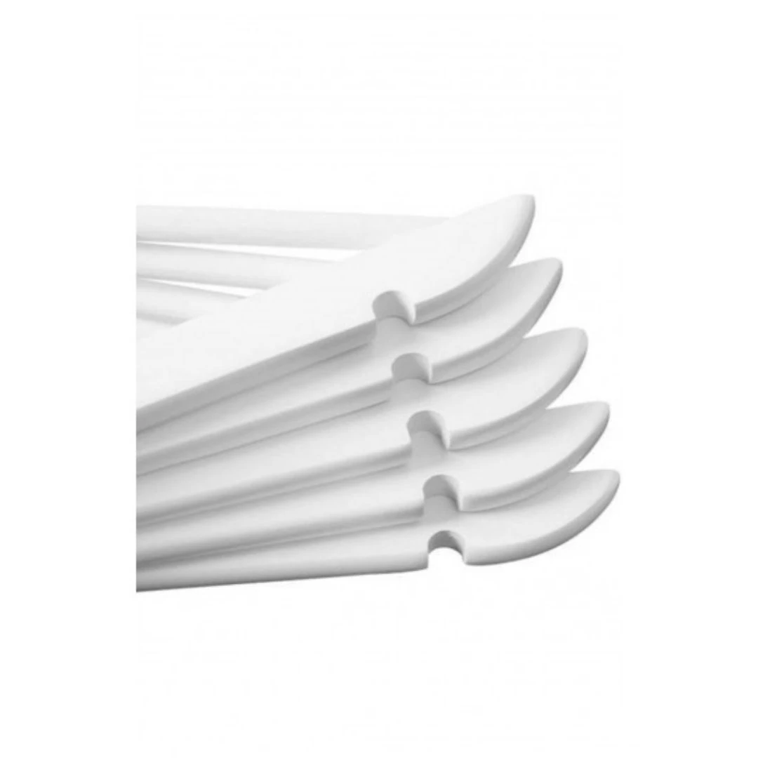 Beyaz Ahşap Elbise Pantolon Askısı Klasik Gümüş Kanca