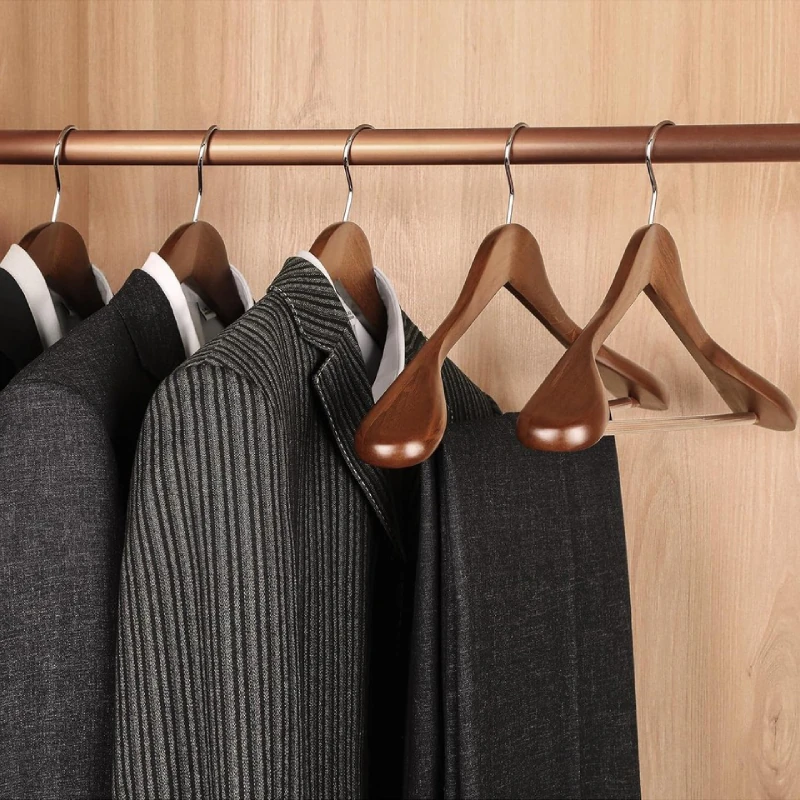 Ceviz Ahşap Pabuçlu Ceket Takım Elbise Askısı