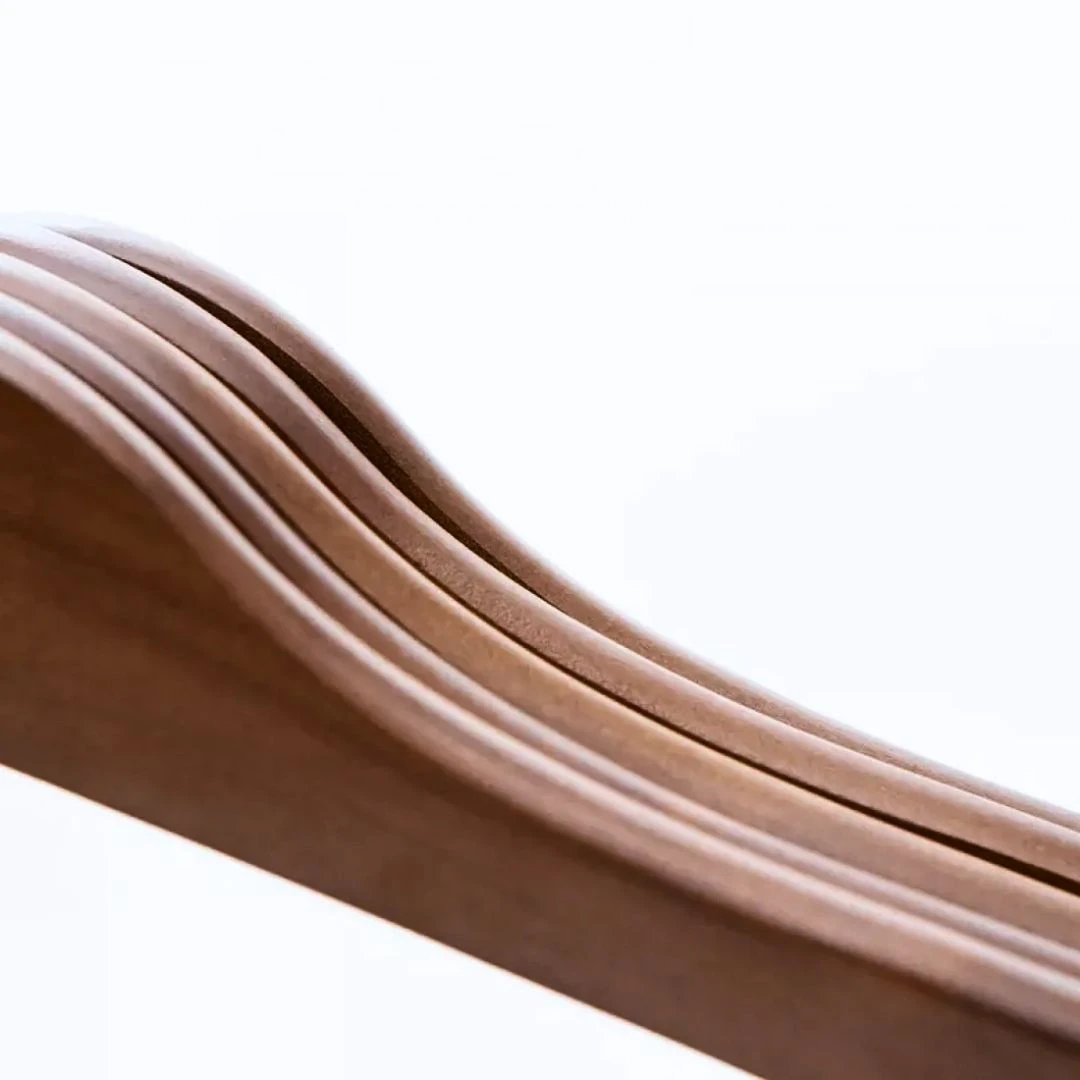 Ceviz Ahşap Siyah Lama Kancalı Elbise Pantolon Askısı