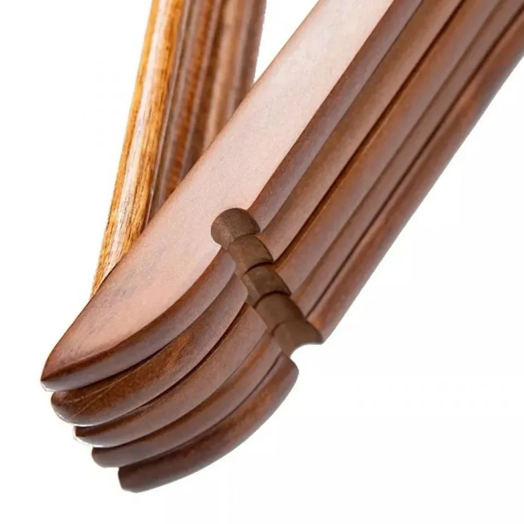 Ceviz Ahşap Gold Kancalı Elbise Pantolon Askısı